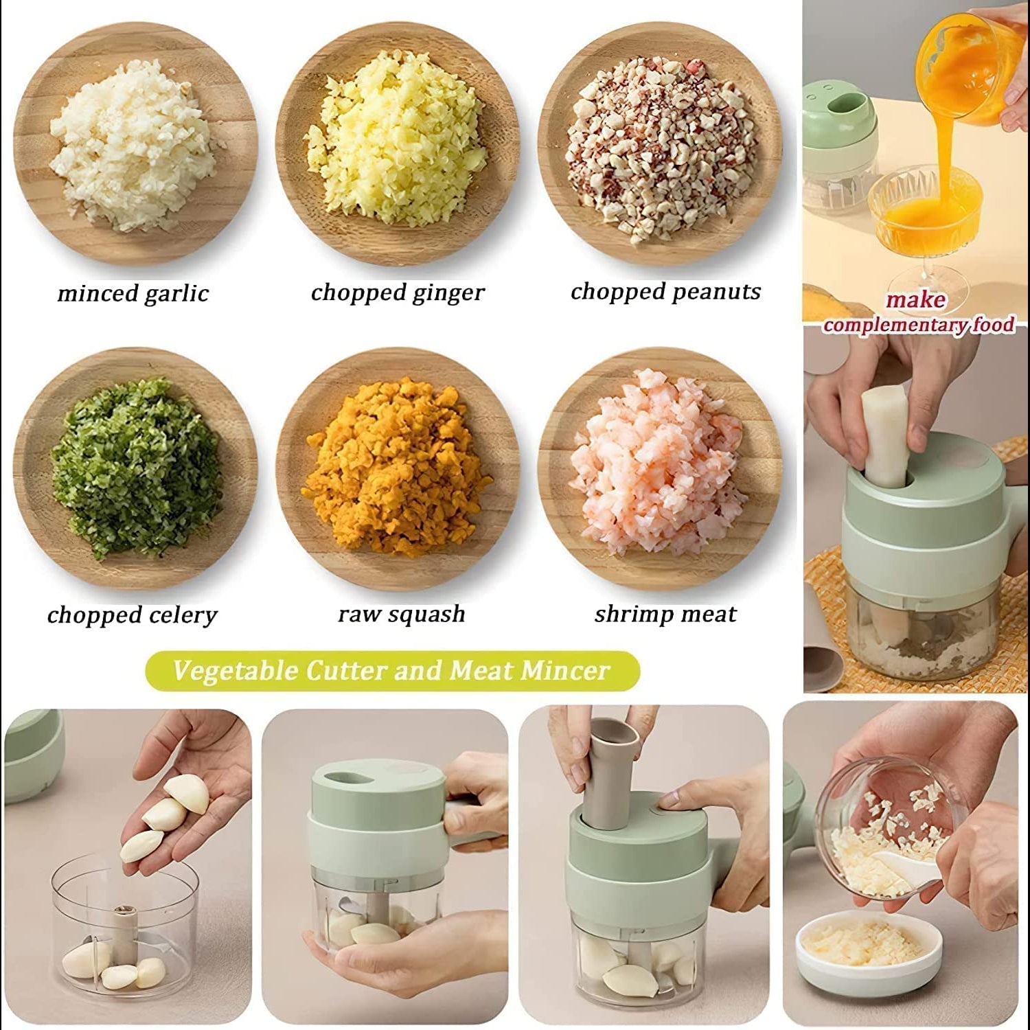 Electric Vegetable Chopper Multifunction (4 In 1 )