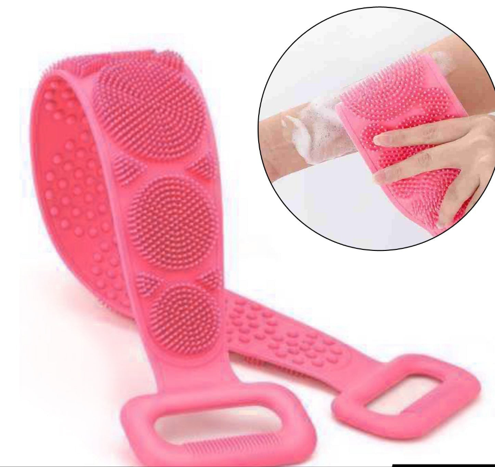 Silicone Body Back Scrubber Double Side Bathing Brush For Skin Deep Cleaning