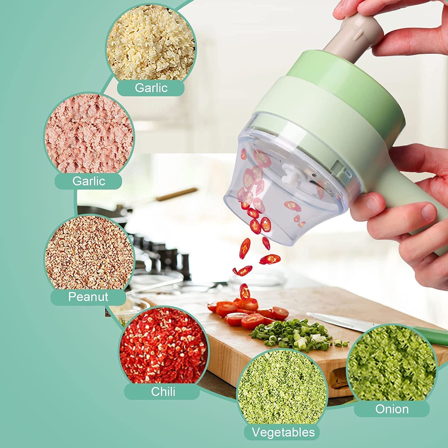 Electric Vegetable Chopper Multifunction (4 In 1 )
