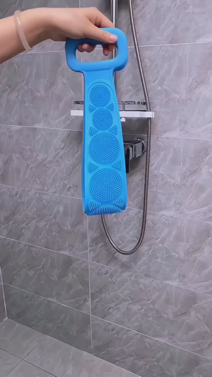 Silicone Body Back Scrubber Double Side Bathing Brush For Skin Deep Cleaning