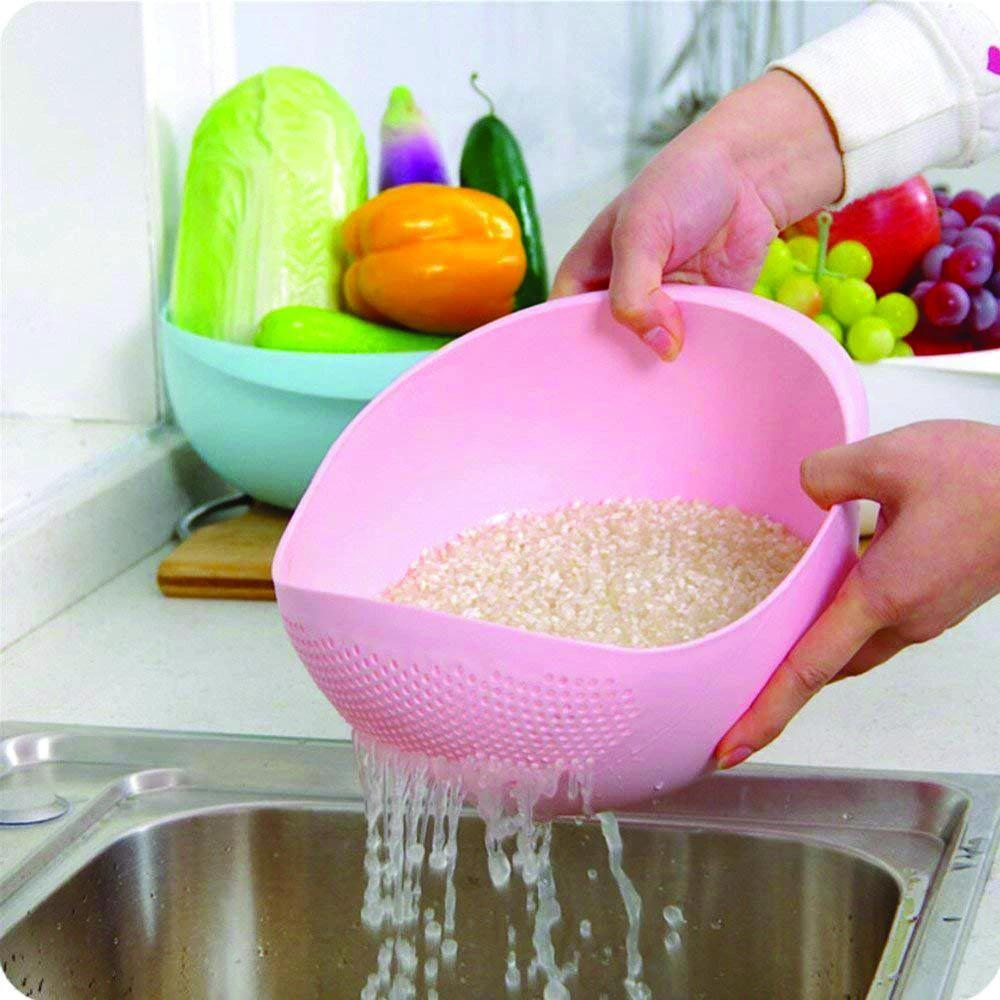 108 Kitchen Plastic Big Rice Bowl Strainer Perfect Size For Storing And Straining by Wukusy