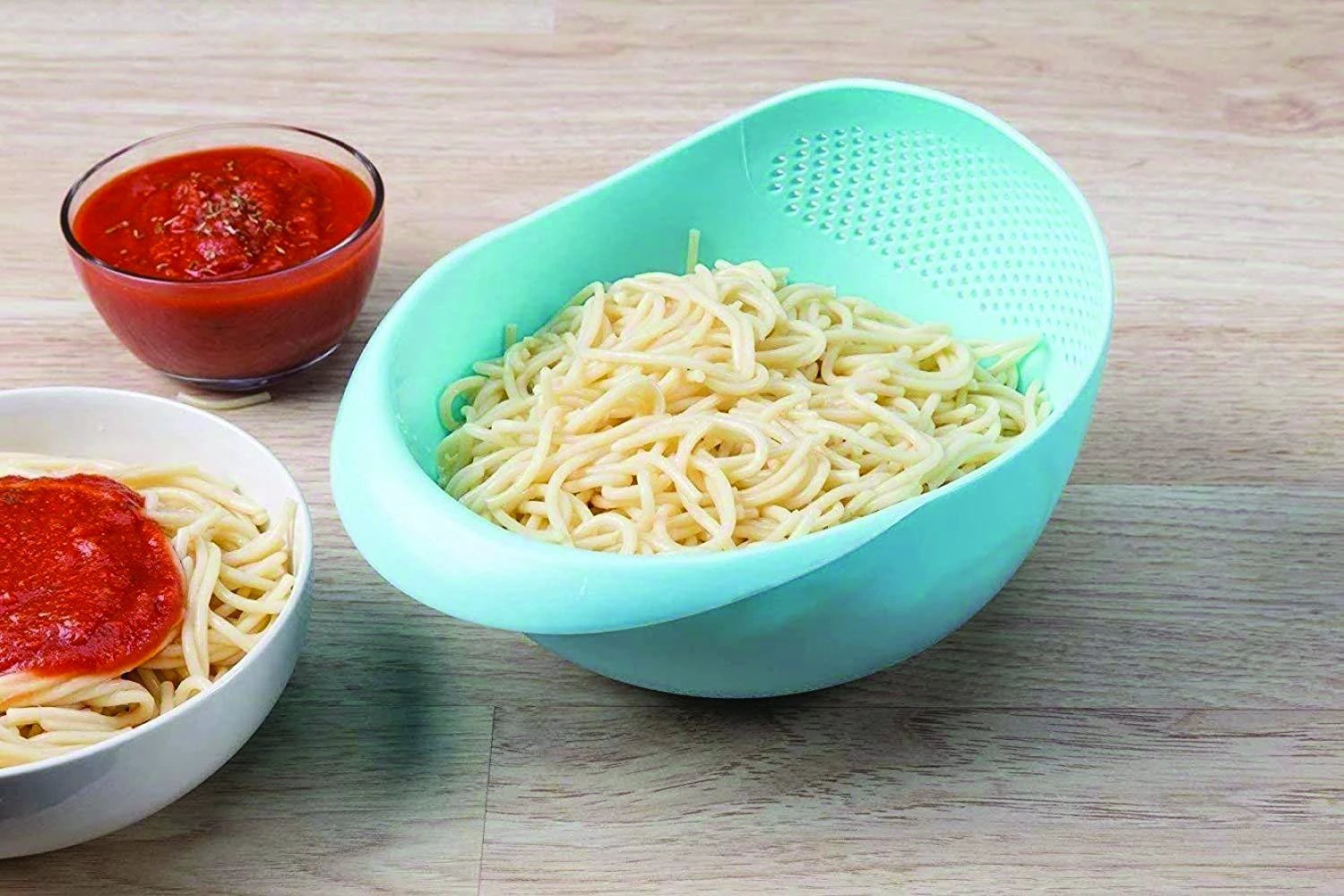 108 Kitchen Plastic Big Rice Bowl Strainer Perfect Size For Storing And Straining by Wukusy
