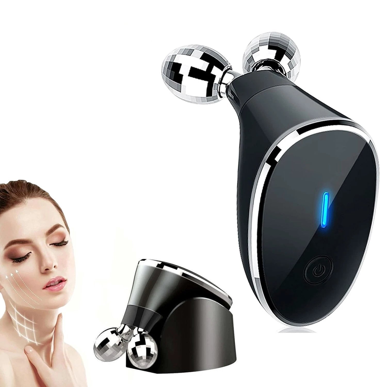 Microcurrent- Facial- Device Micro Current Face Massager Roller (1 Pc) by Wukusy
