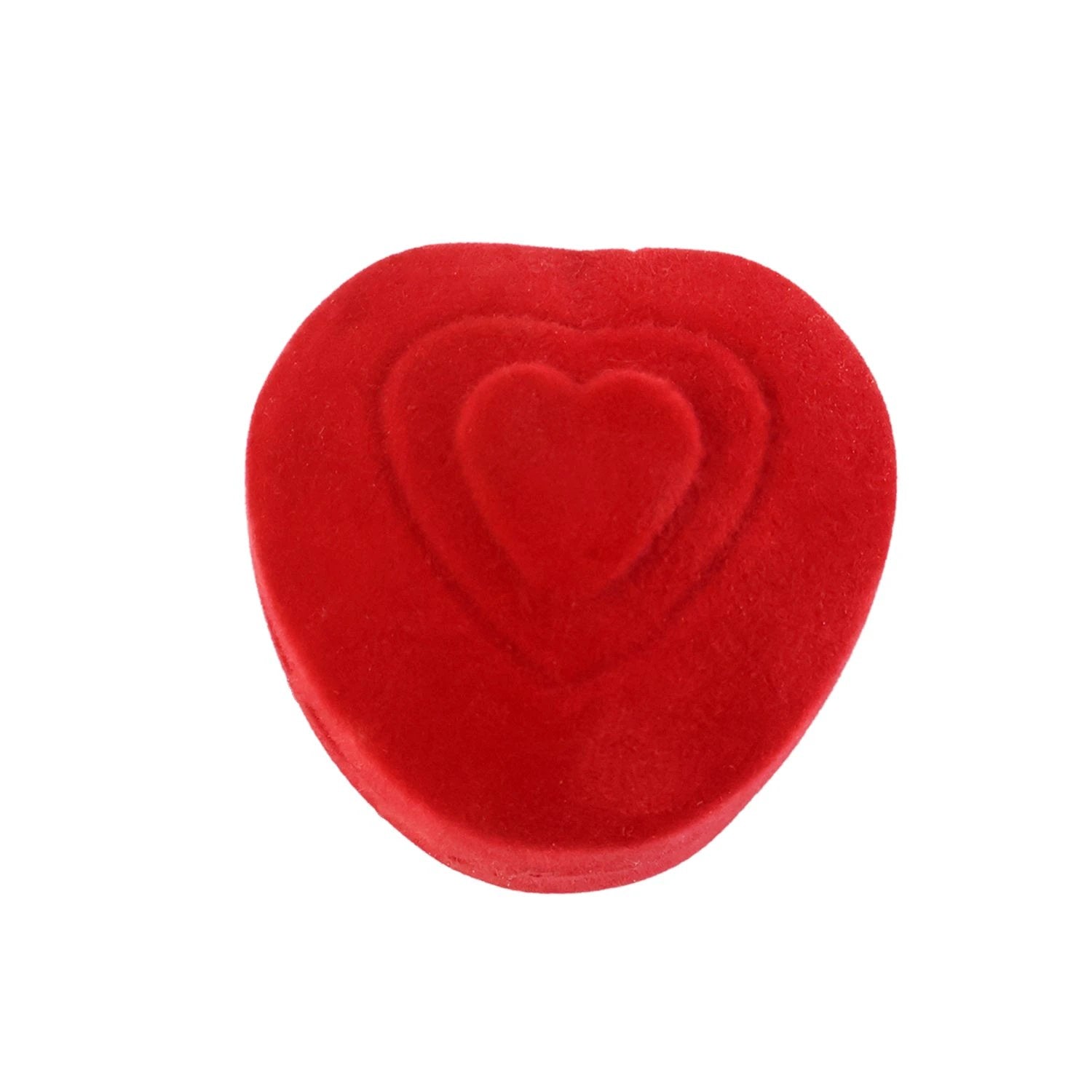 Premium Heart-shaped Velvet Jewellery Ring Box (1 Pc) by Wukusy