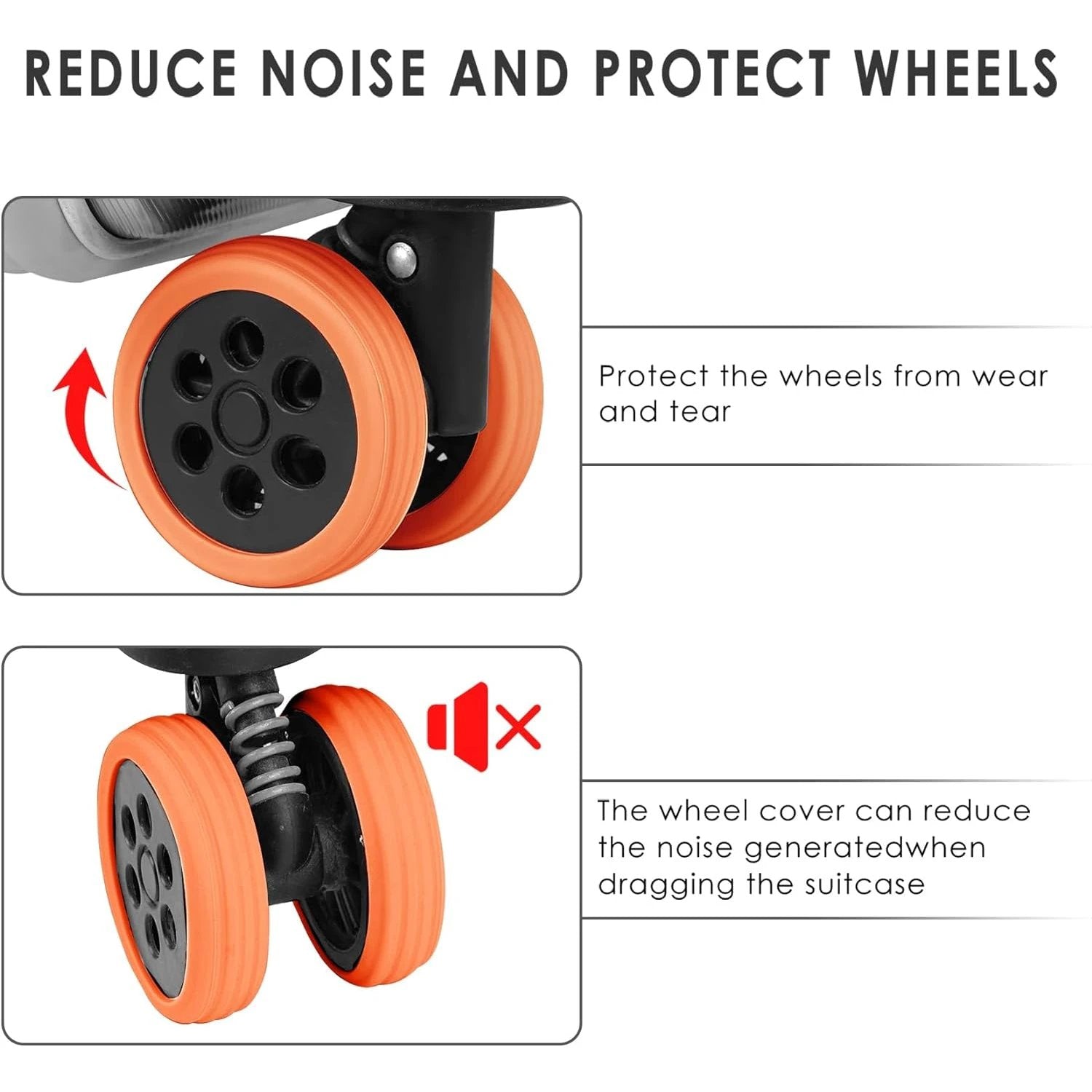 Luggage Wheel Covers 8  4 Pcs Luggage Wheel Covers For Suitcase Reduce Noise For Travel Luggage Suitcase Silicone Suitcase Wheels Cover For Protect Suitcase Wheels (8 Pcs  4 Pc Set) - 69KART