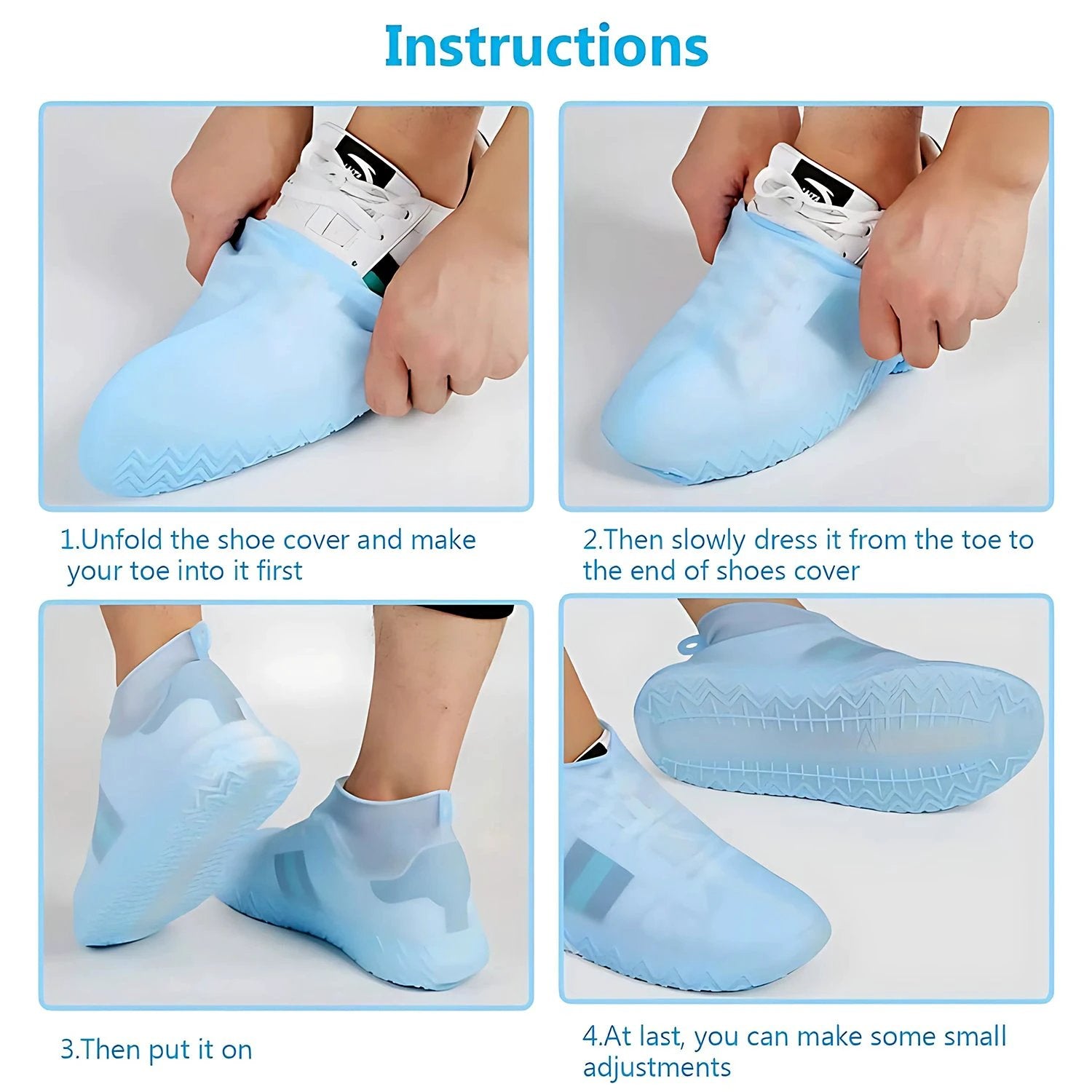 Silicone Reusable Waterproof Fordable Shoe Cover - 69KART