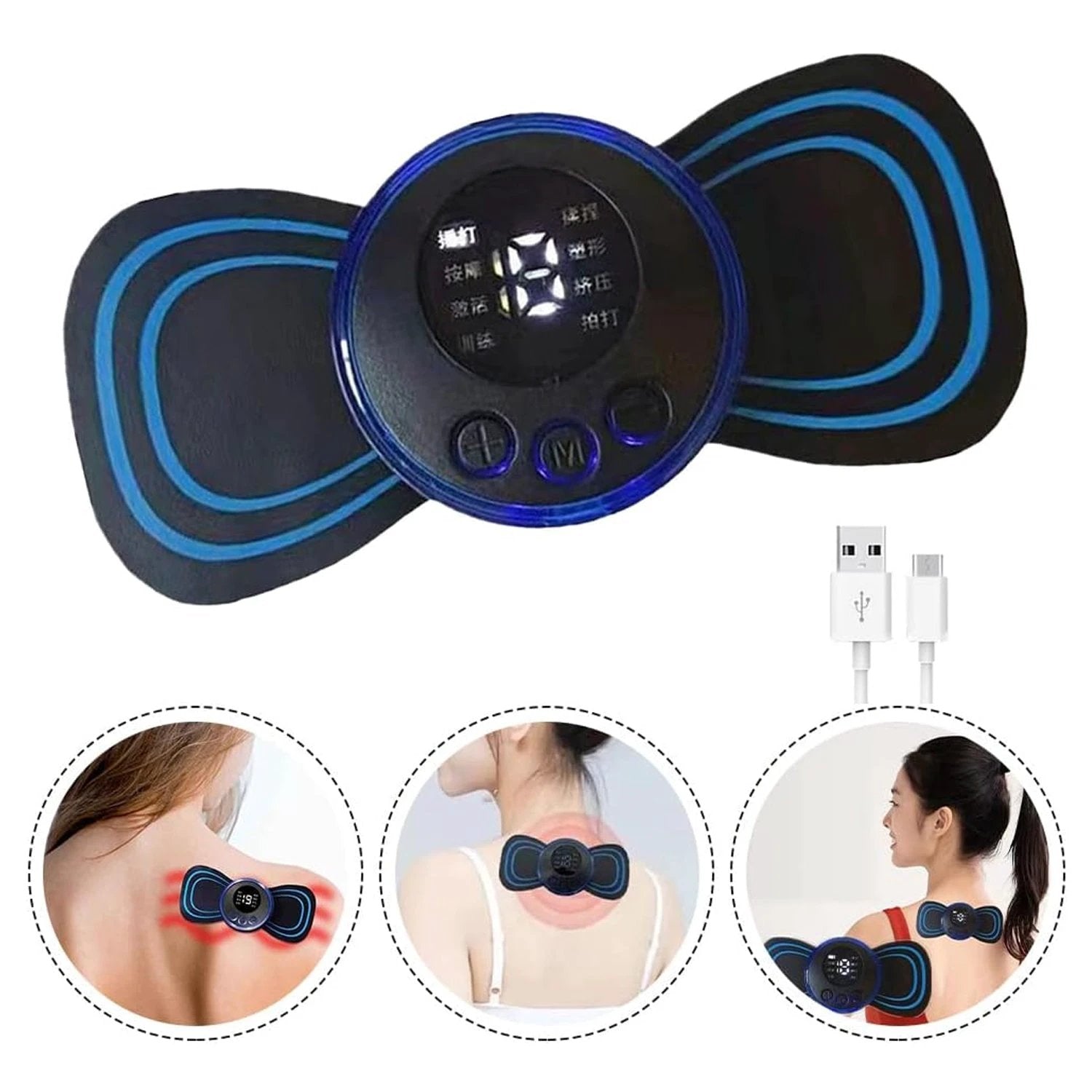 6204 Portable Usb Neck Massager Electric Neck Massager Automatic Massage Enhancer Mini Cervical Massager Ems Lymphatic Drainage Massage With Cable by Wukusy