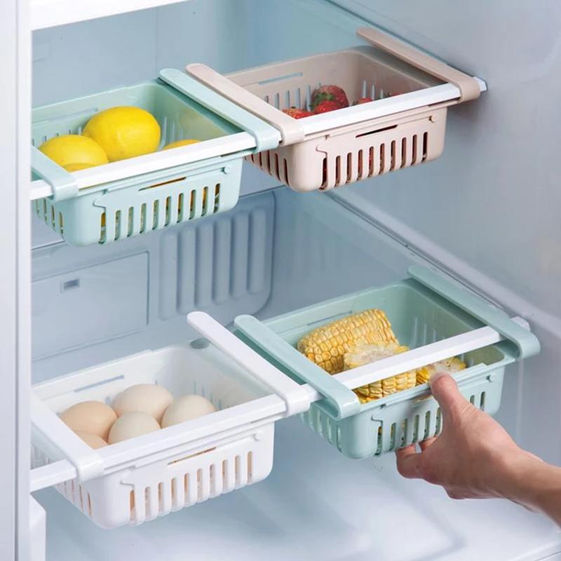 Adjustable Fridge Storage Basket 4 Pc Set