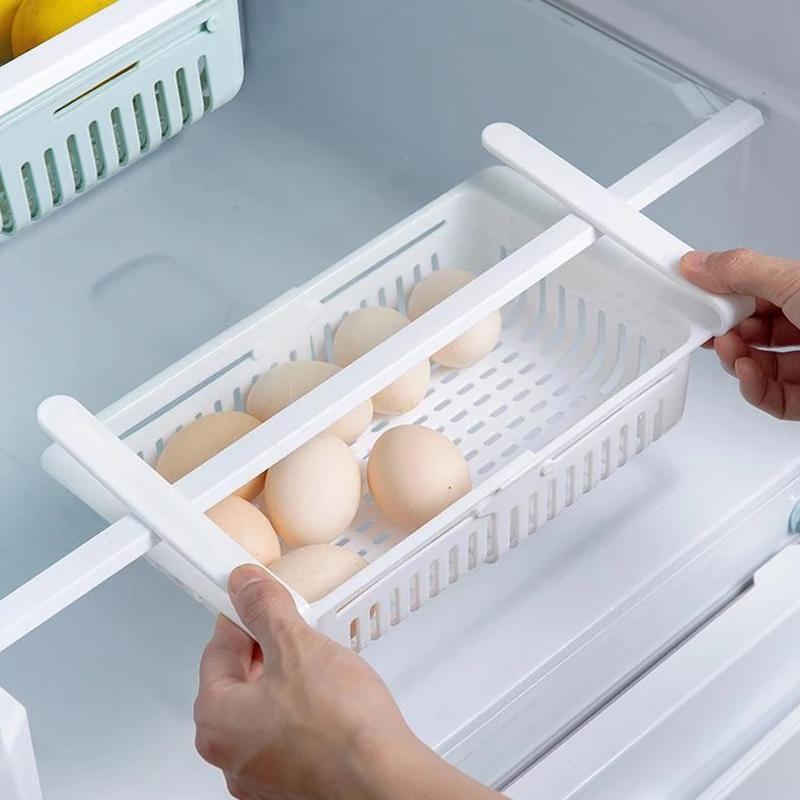 Adjustable Fridge Storage Basket 4 Pc Set