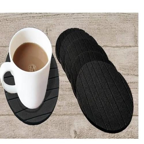 Useful Round Shape Plain Silicone Cup Mat Coaster Drinking Tea Coffee Mug Wine Mat For Home6 Pcs