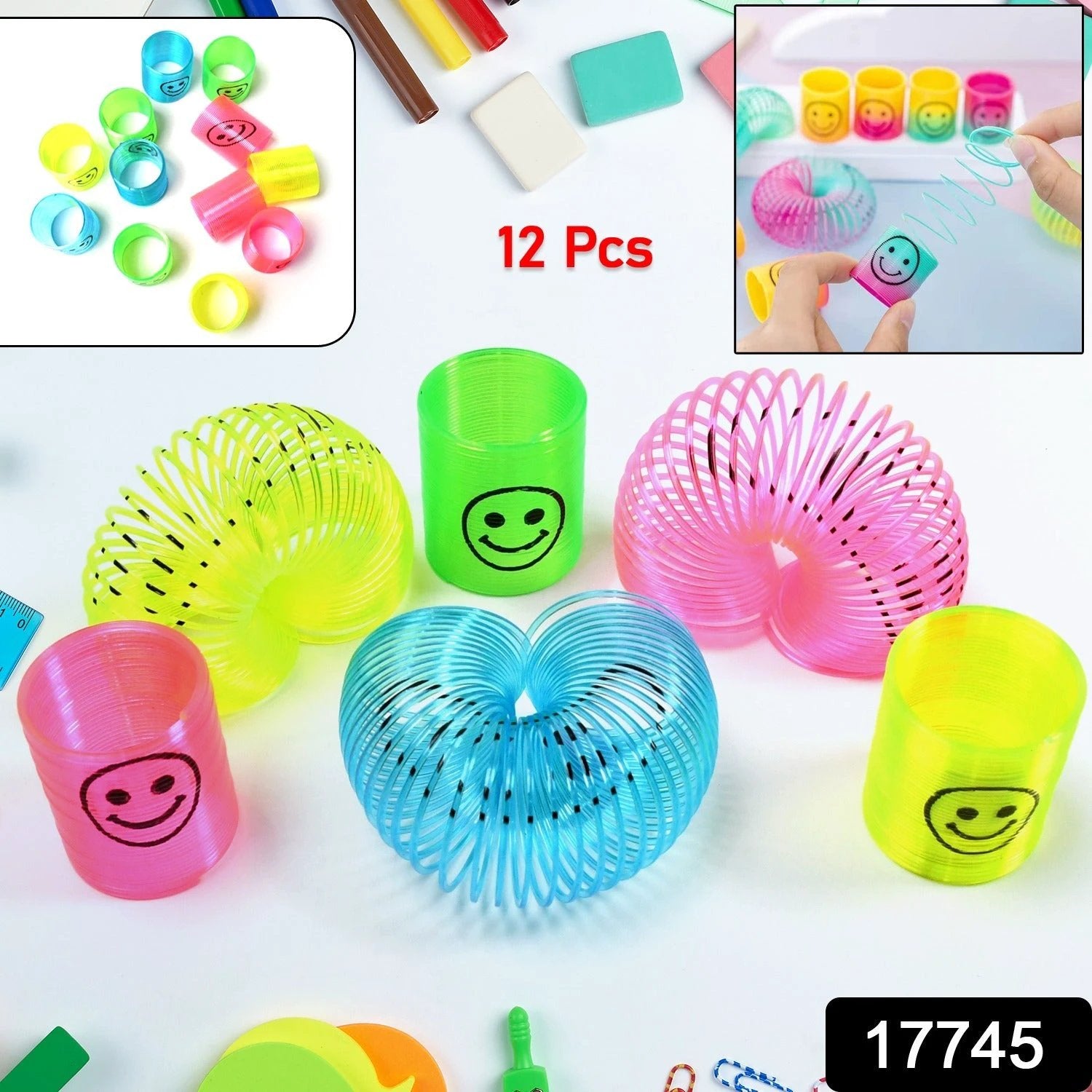 Multicolor Smiley Spring Slinky Toy - 69KART