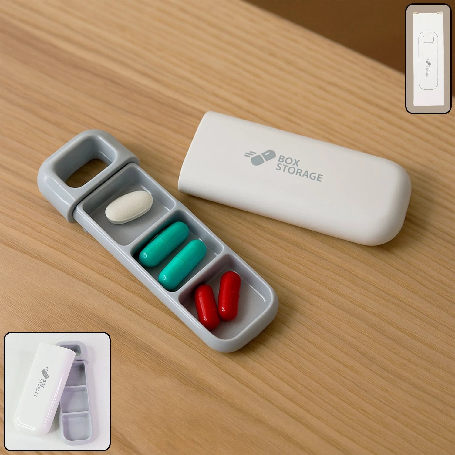 Portable 1 Pc Pill Storage Box With 3 Compartments - 69kart