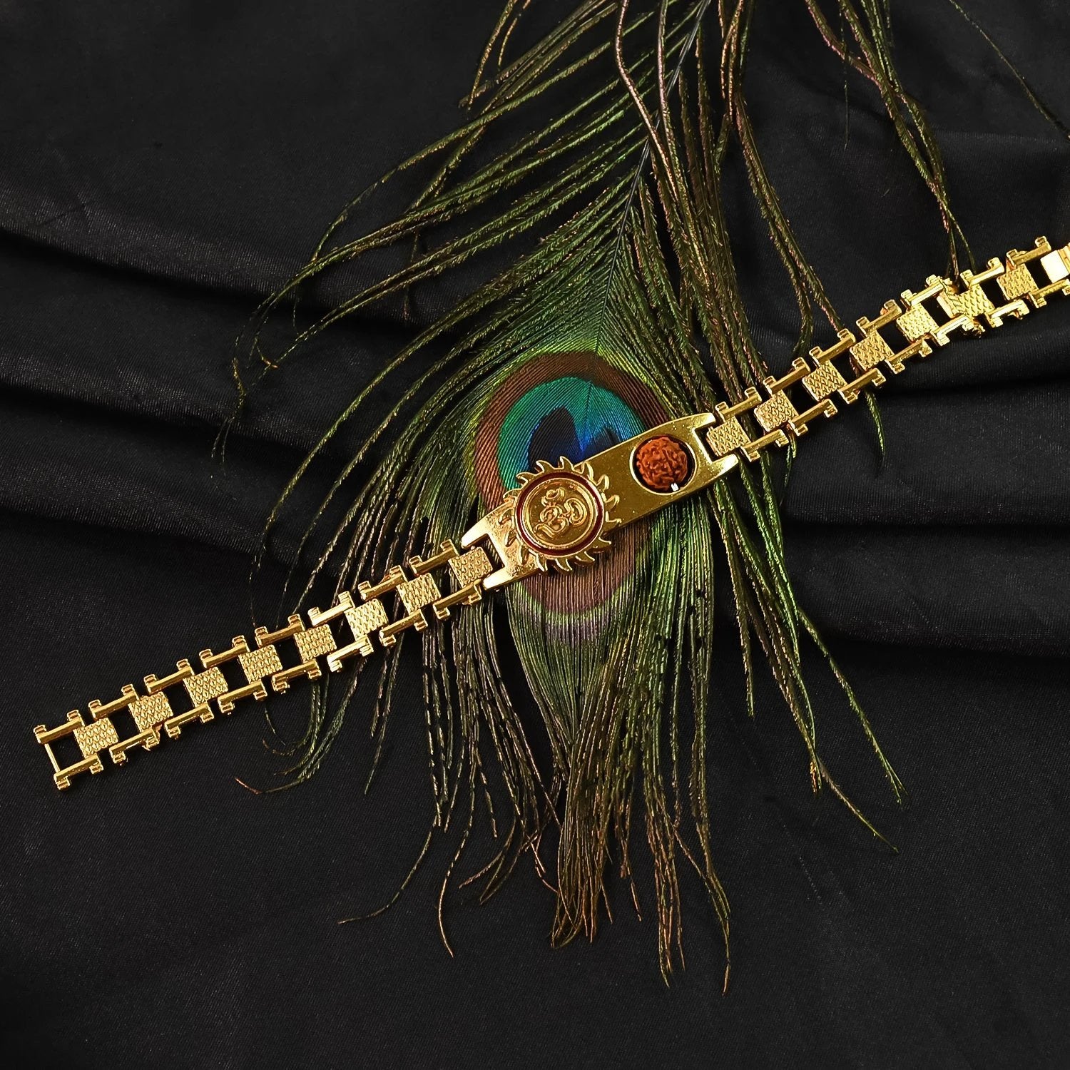 Gold Plated Designer Watch-dial Style Bracelet Rakhi For Brother (1 Pc) - 69KART