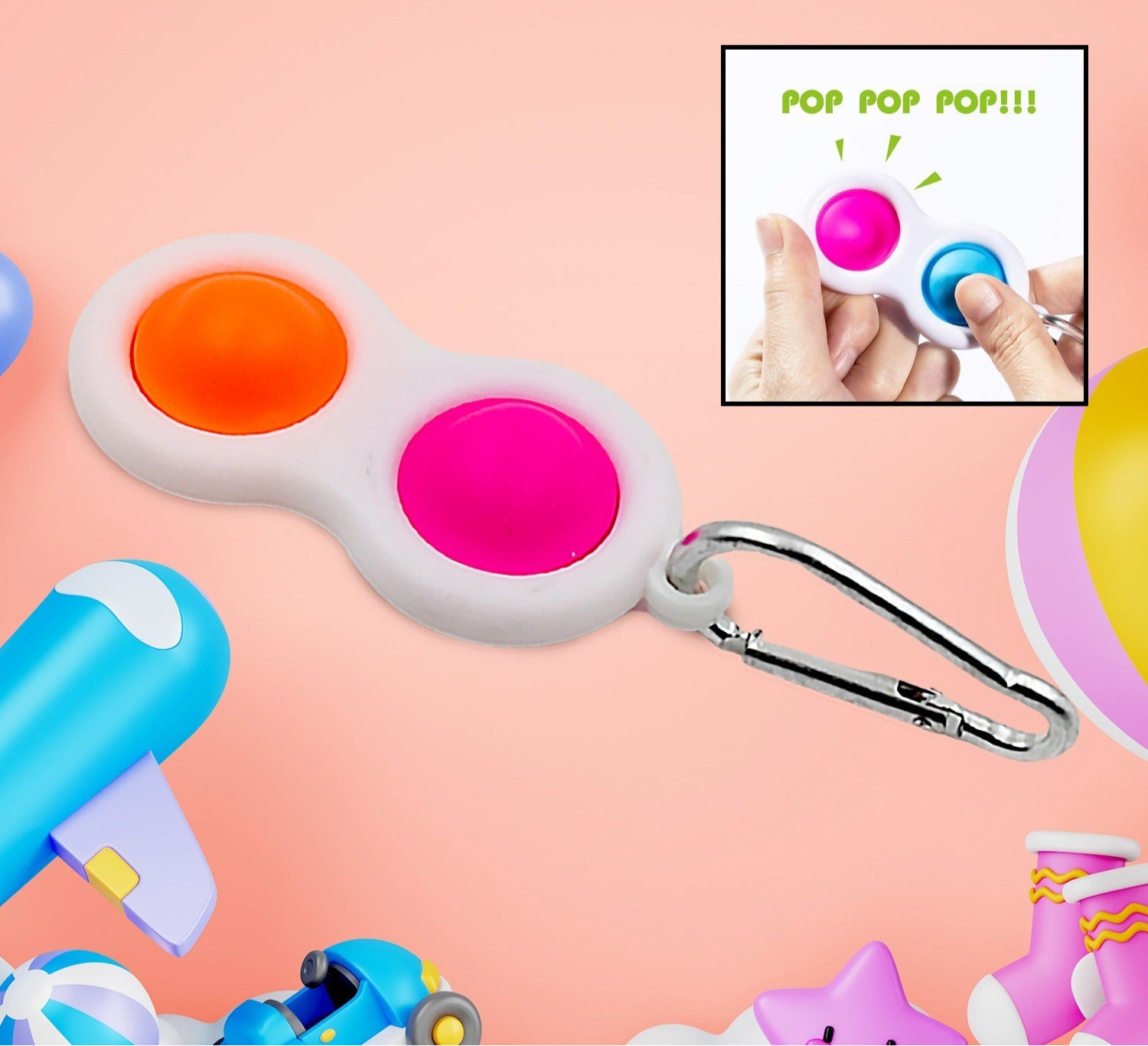 Simple Dimple Fidget Toy Mini Keychain