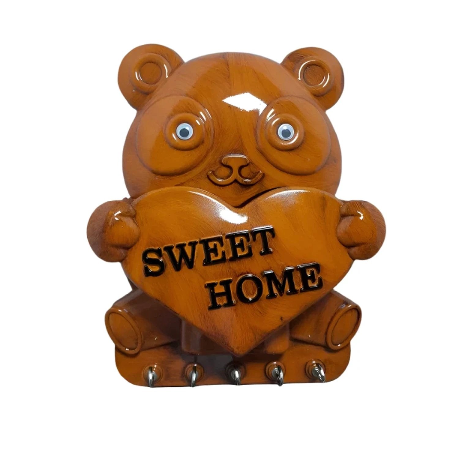 Cute Plastic Panda Key Holder Wall Key Rack With 5 Hooks (1 Pc) by Wukusy