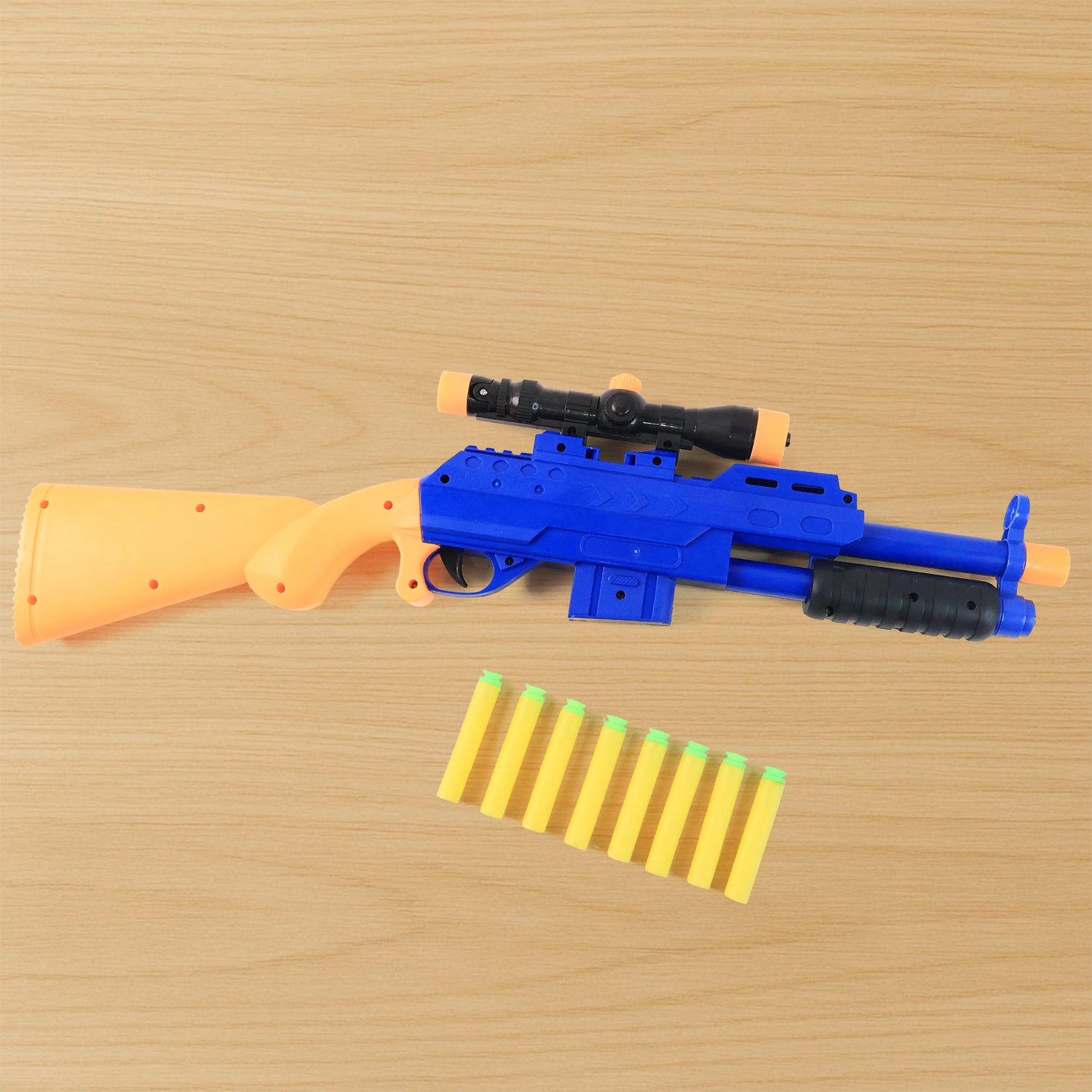 Shot Air Gun Toy With Scope And 8 Soft Foam Bullets Set