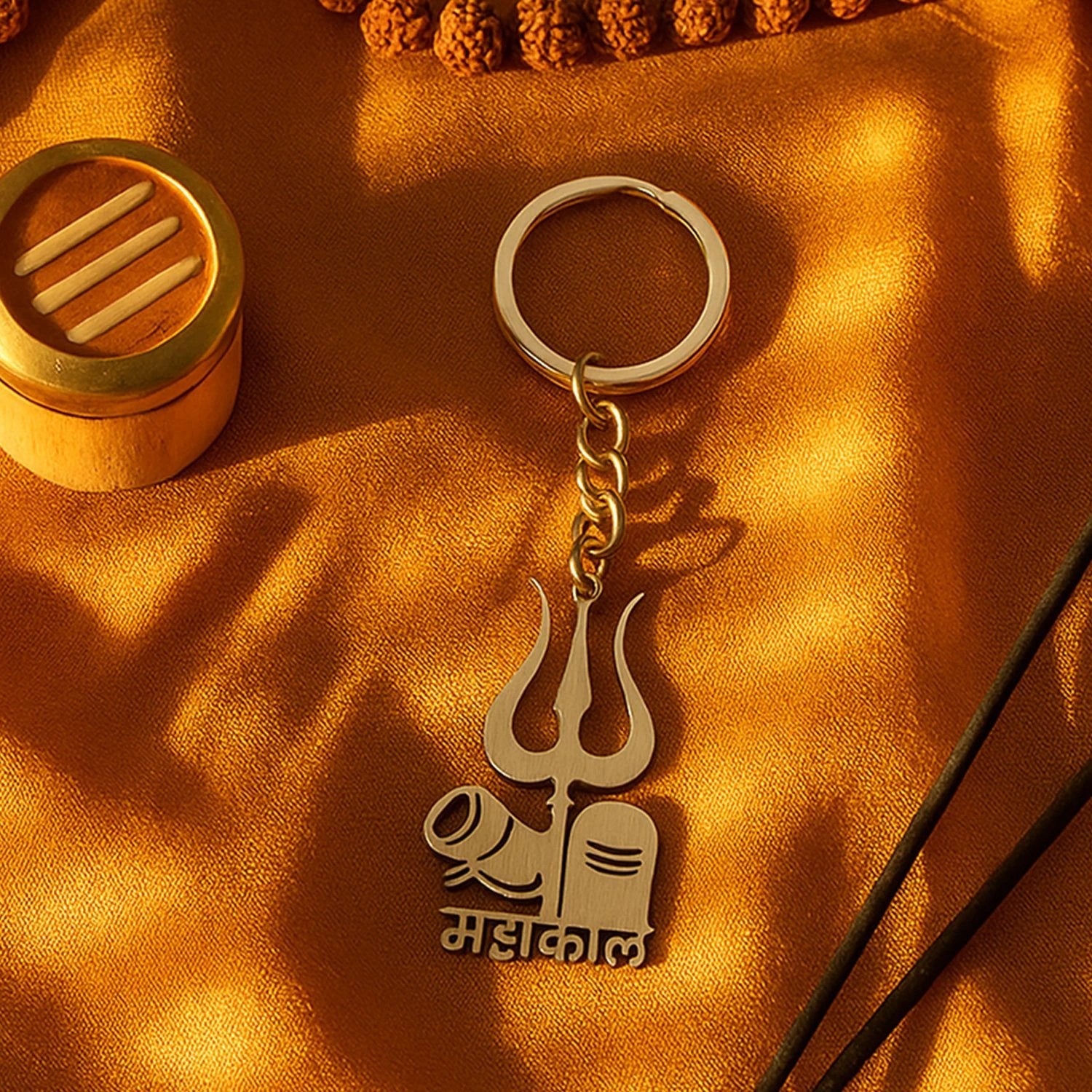 Mahakal Trishul  Shivling Design Metal Keychain - (1 Pc) - 69KART