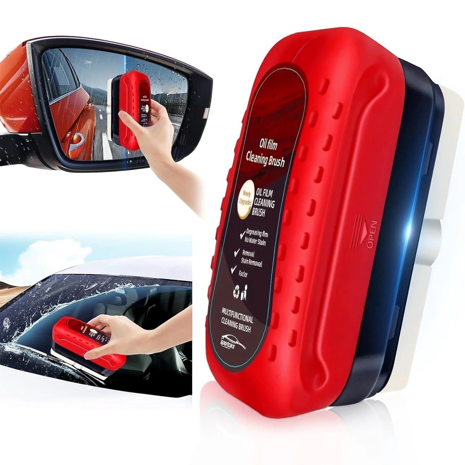 2-in-1 Car Oil Film Cleaning Brush - 69kart