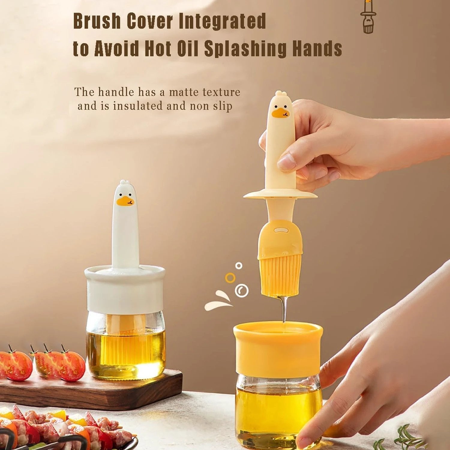 2 In 1 Oil Dispenser Bottle With Silicone Basting Brush (1 Set) by Wukusy