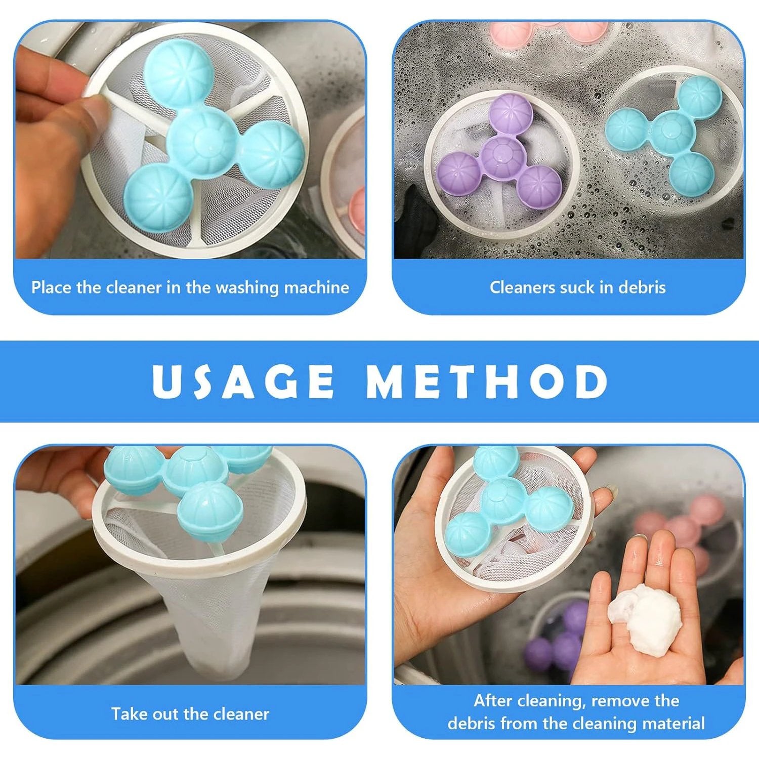 12604 Laundry Ball Floating Pet Fur Lint Hair Catcher Household Reusable Washing Machine Floating Lint Mesh Bag Hair Filter Net Pouch Washing Lint Hair Remover Net Mesh Bag Dryer (1 Pc) - 69KART