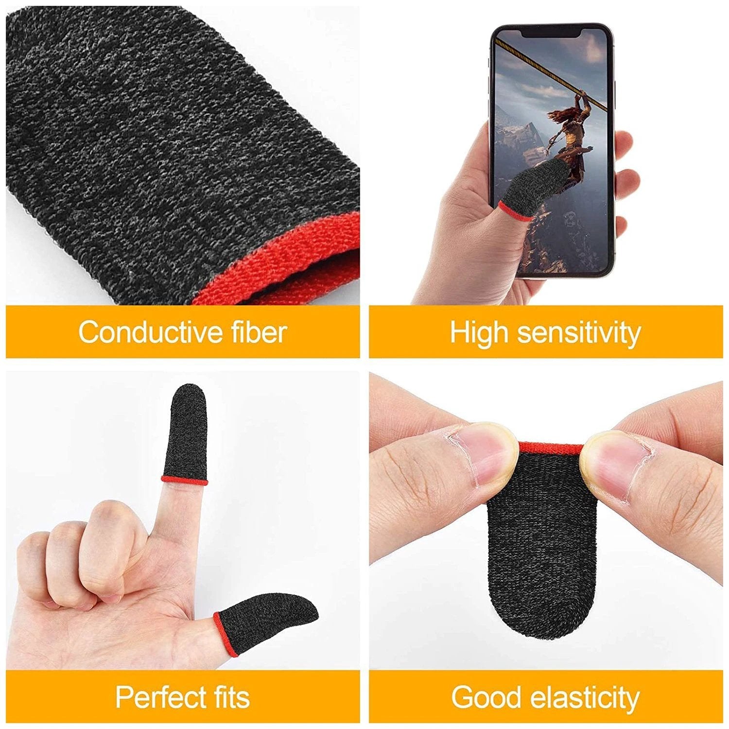 7391 Thumb Finger Sleeve For Mobile Game Pubgcodfreefire (1pair Only) by Wukusy