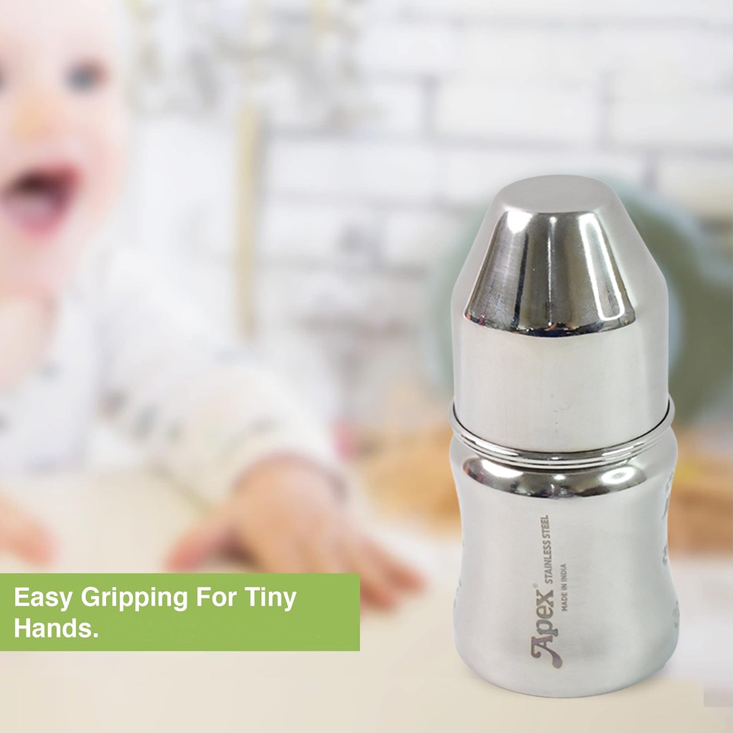 Apex Premium Stainless Steel Baby Feeding Bottle 125ml