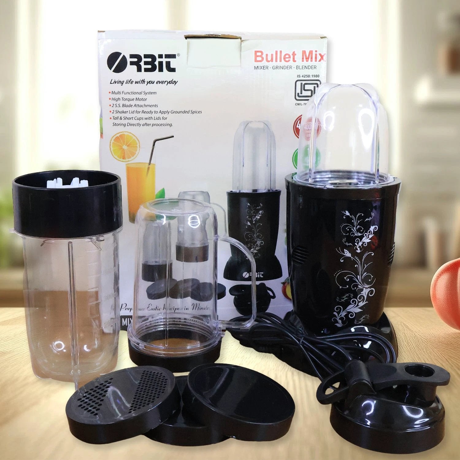 Orbit Bullet Mixer Grinder - 400w With 3 Jars by Wukusy