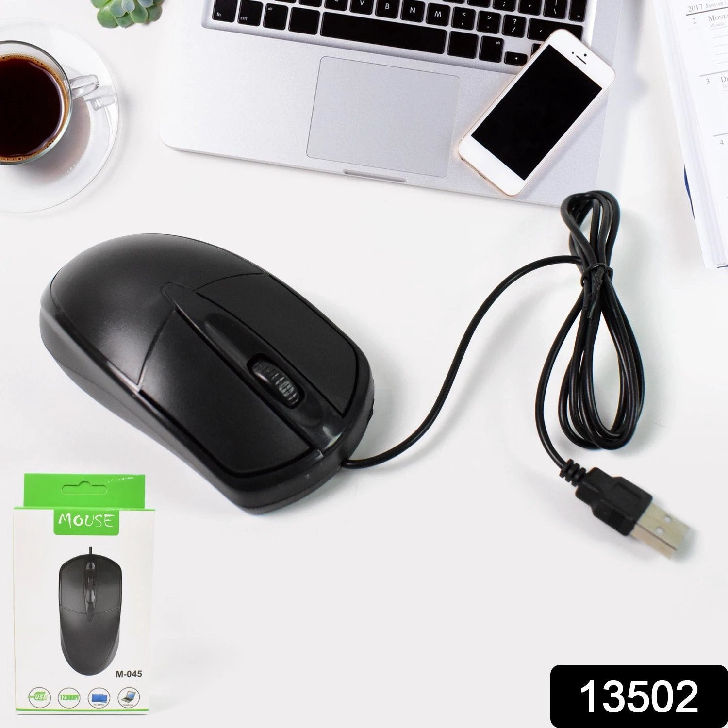 Computer  Laptop Wired Optical Mouse M- 045 (1 Pc) - 69KART