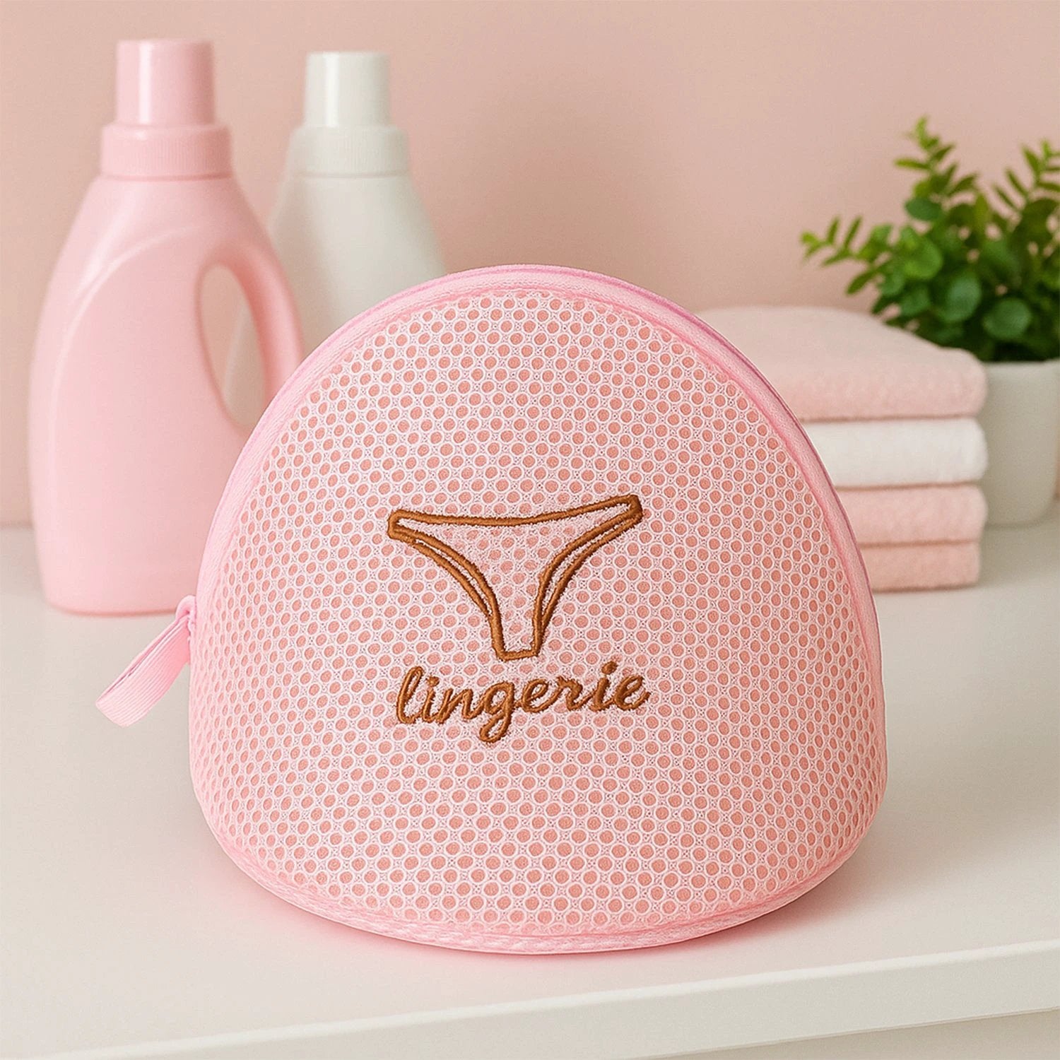 Lingerie Wash Bag  Dome-shaped Protective Mesh Laundry Pouch With Zip Closure (1 Pc) - 69kart