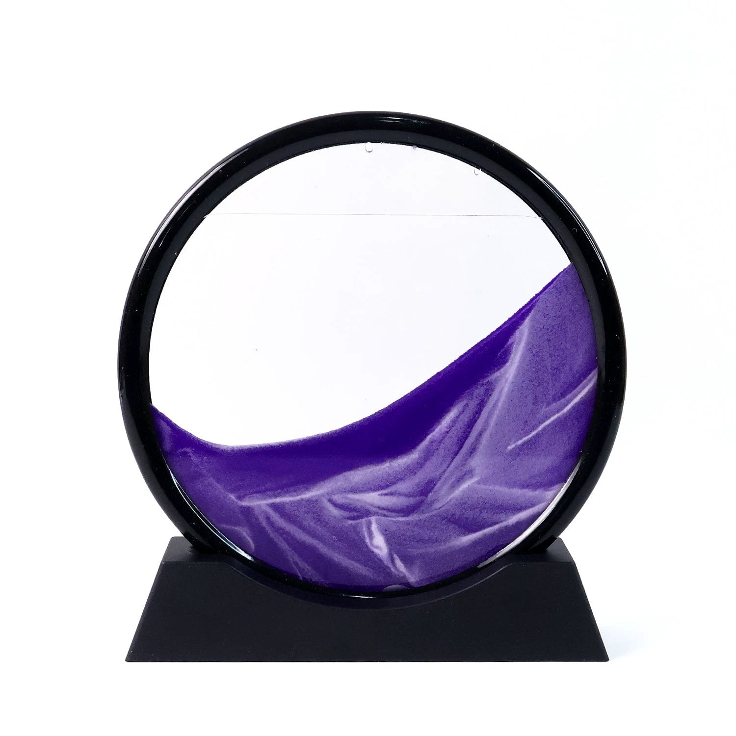 8781 Moving Sand Art Picture Decor 3d Deep Sea Sandscape Liquid Motion Round Glass Frame Display Flowing Sand Relaxing Gift For Kids Adults Painting Artistic Sandscape For Home Office Ornament Desktop Art Bookshelves Decoration (1 Pc ) by Wukusy