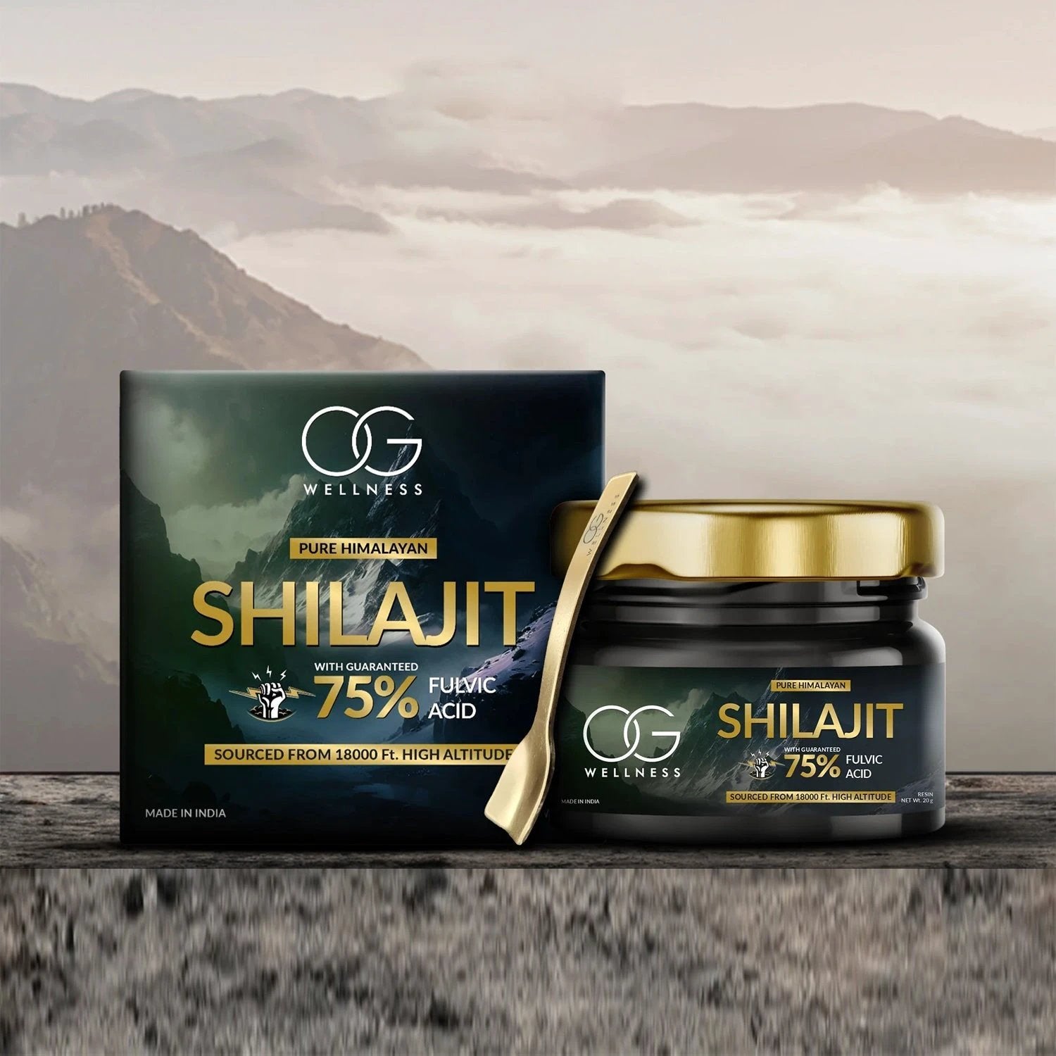 Og Wellness Pure Himalayan Shilajit Resin (20 Gm  1 Pc) - 69KART