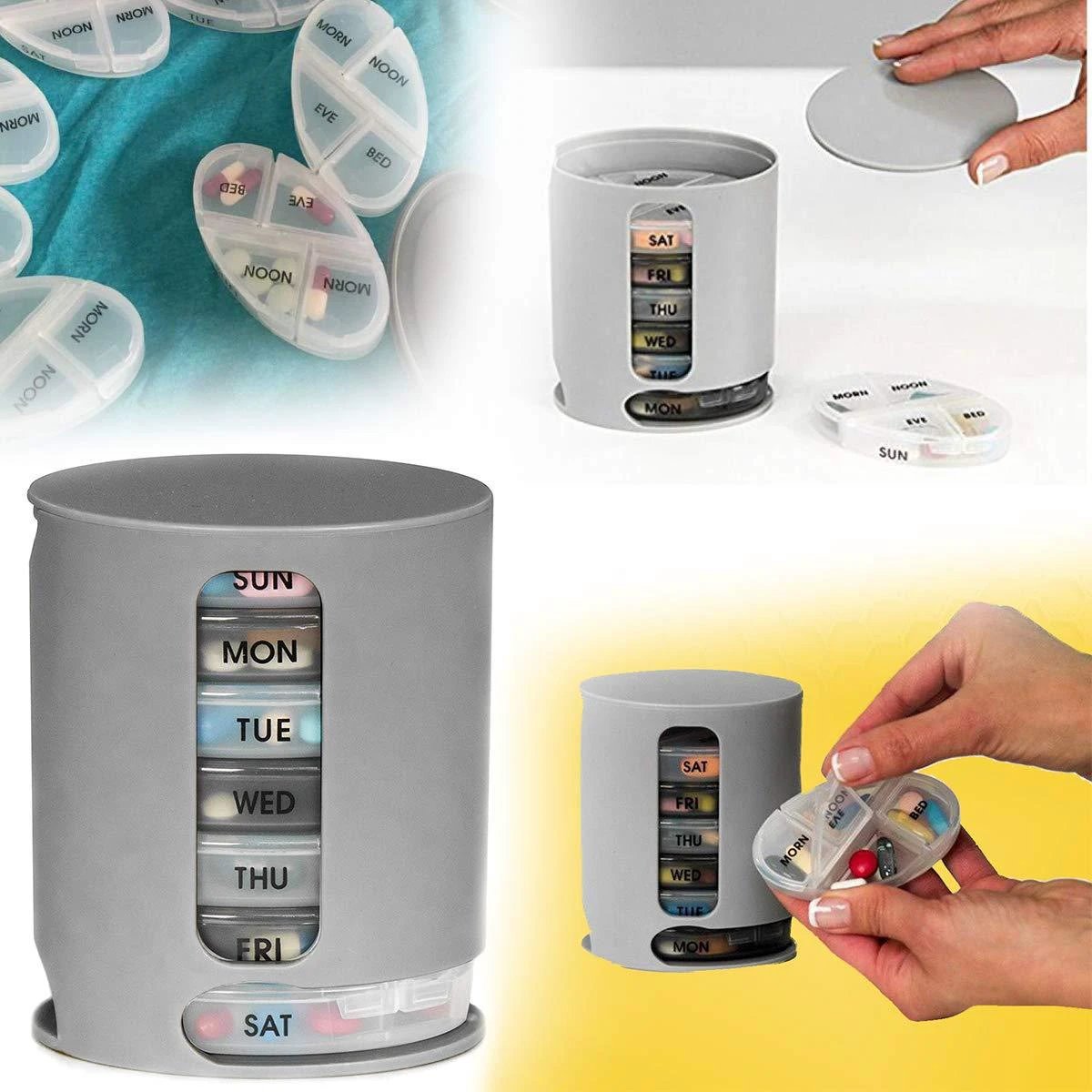 374 Pill Pro 7 Day Weekly Tablet Medicine Organizer Box by Wukusy