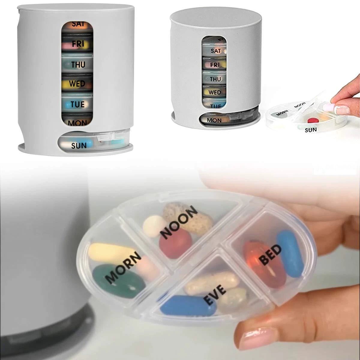 374 Pill Pro 7 Day Weekly Tablet Medicine Organizer Box by Wukusy