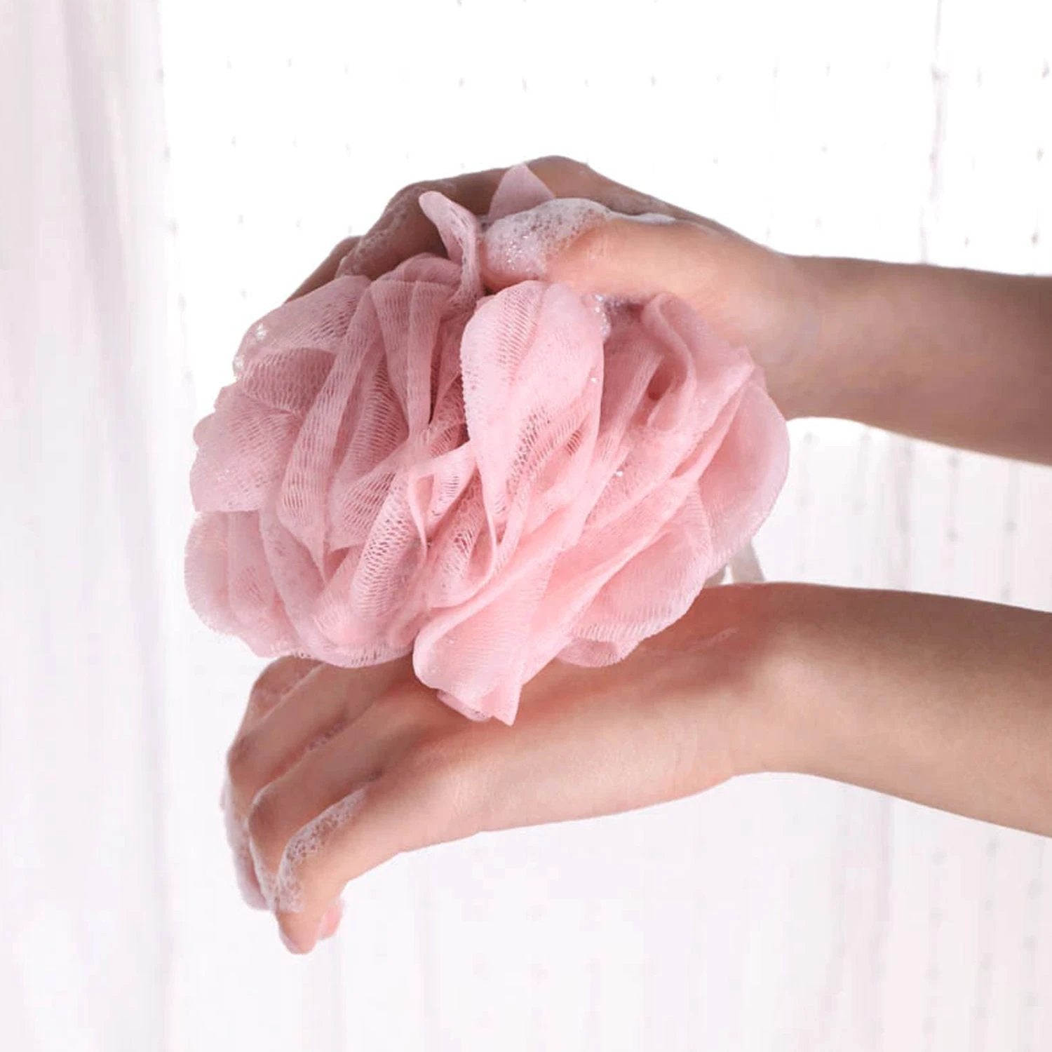 1462b Bath Sponge Round Loofah And Back Scrubber For Men And Women by Wukusy