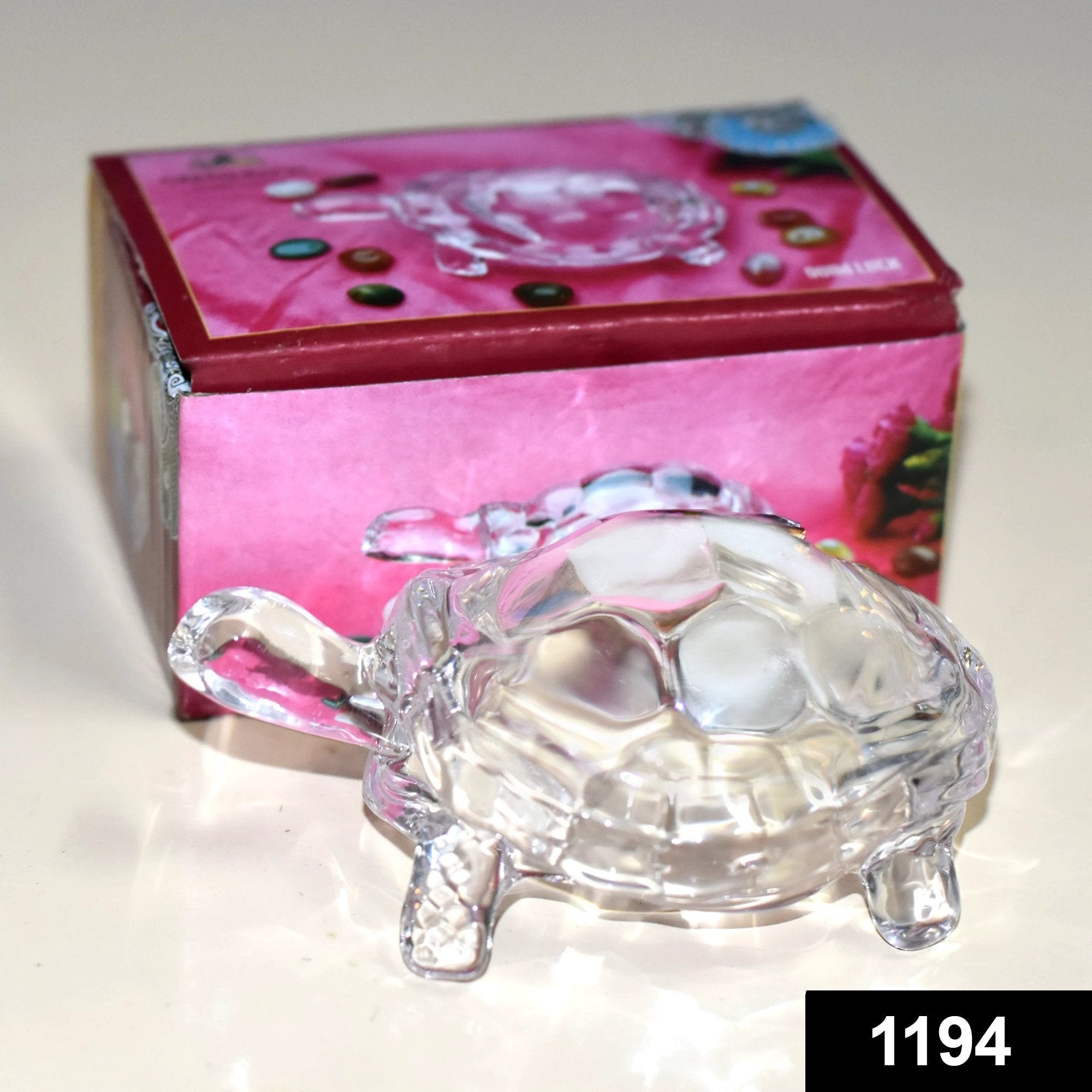 1194 Crystal Glass Turtle-tortoise For Feng Shui And Vastu by Wukusy
