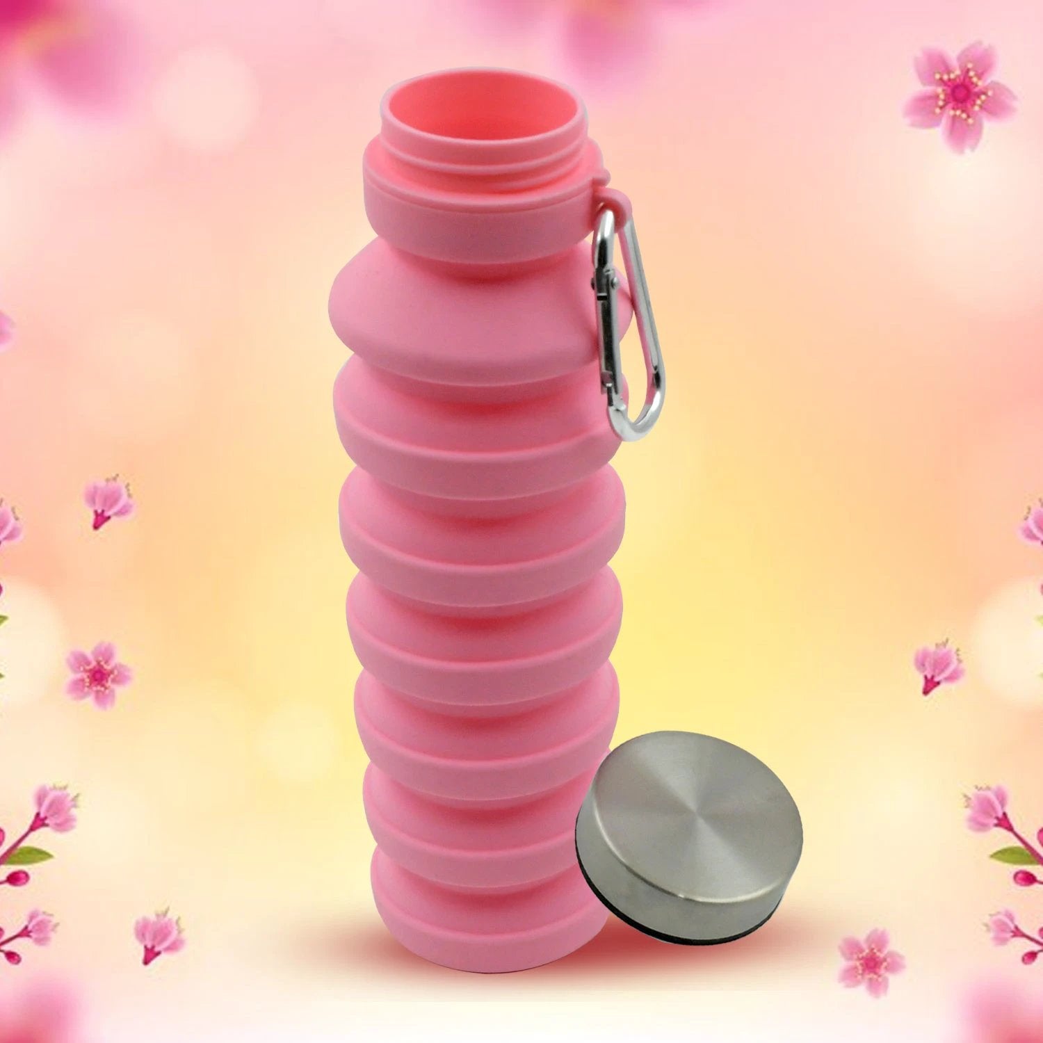 Foldable Water Bottle Silicone Leak Proof Portable Sports Travel Water Bottle For Outdoor Gym Hiking (1 Pc  24 Cm Foldable) - 69KART