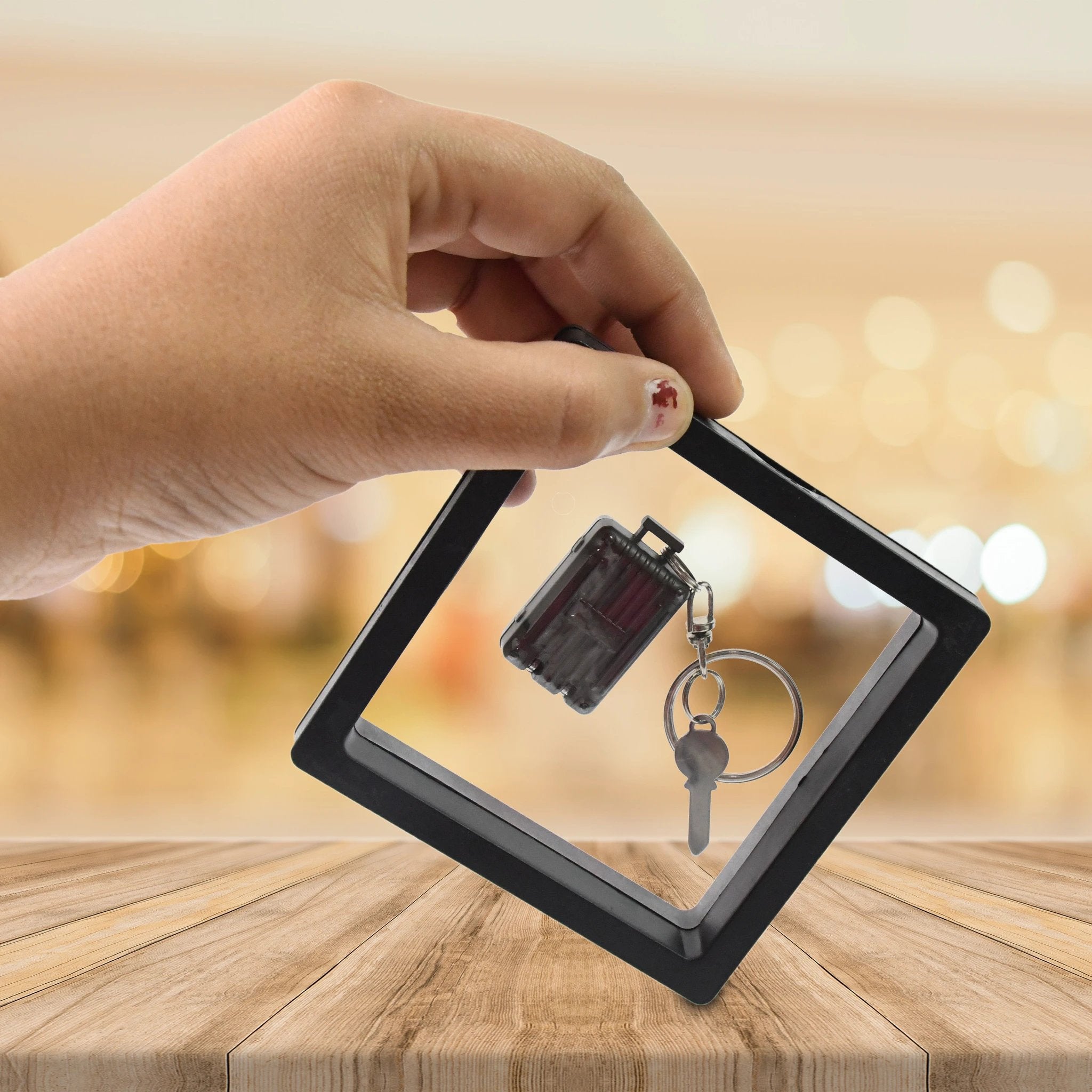 Suitcase Shape Nail Clipper Keychain With Key  3d Floating Frame Display Case (1 Set) - 69KART