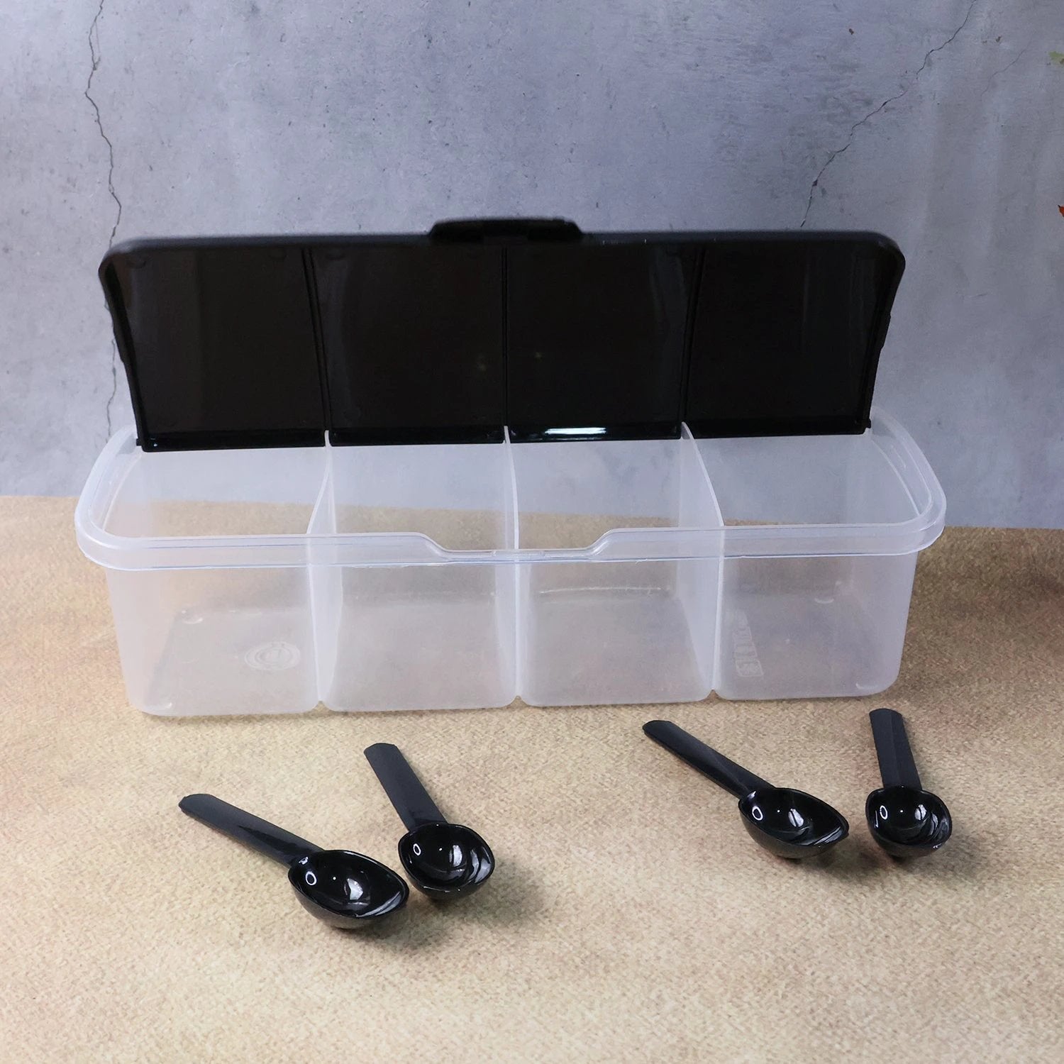 Kitchen Multipurpose Air-tight 4 Sections Storage Containers  Masala Box (1 Set) - 69KART