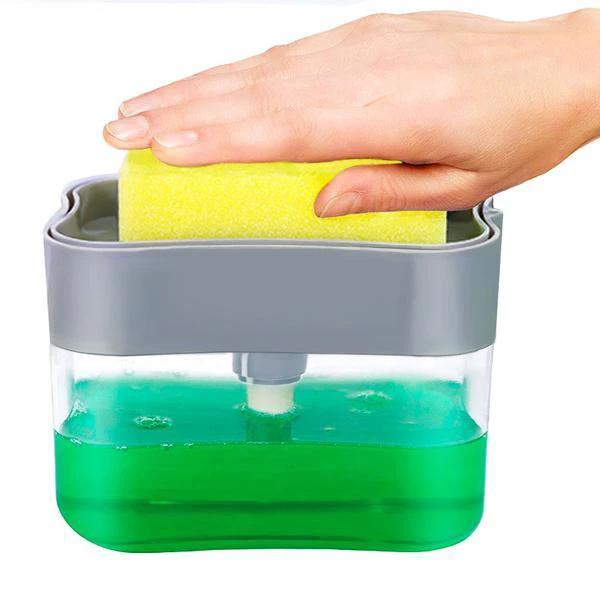 1485 Liquid Soap Dispenser On Countertop With Sponge Holder For Pet by Wukusy