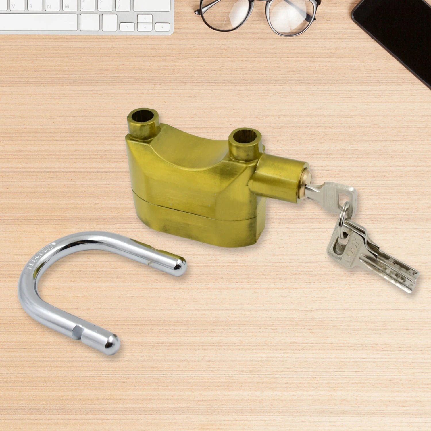 Security Alarm Metallic Lock System With 3 Keys (1 Set Mix Color) by Wukusy