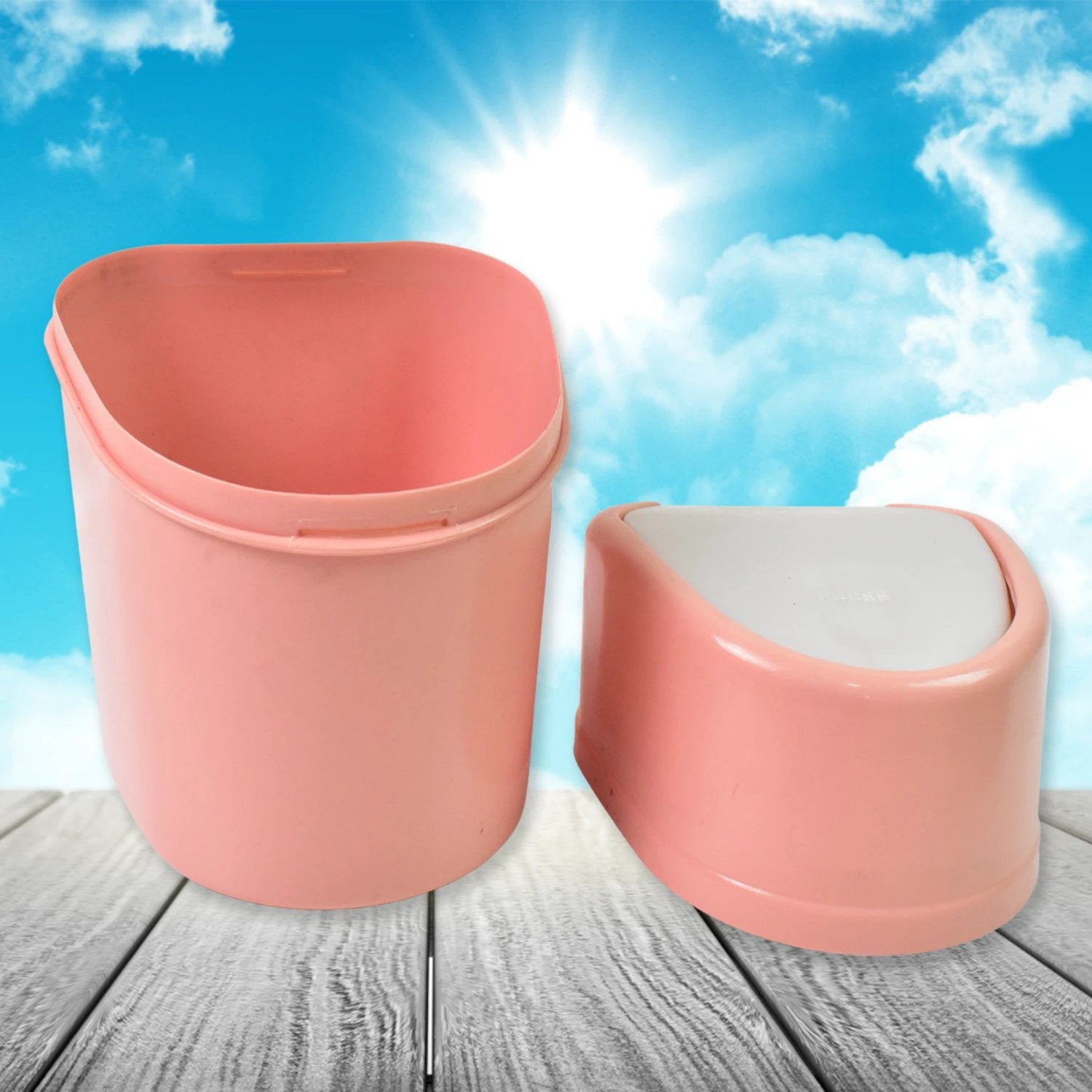 Mini Trash Can with Lid - Plastic Garbage Can Dustbin (1 Pc) - 69KART
