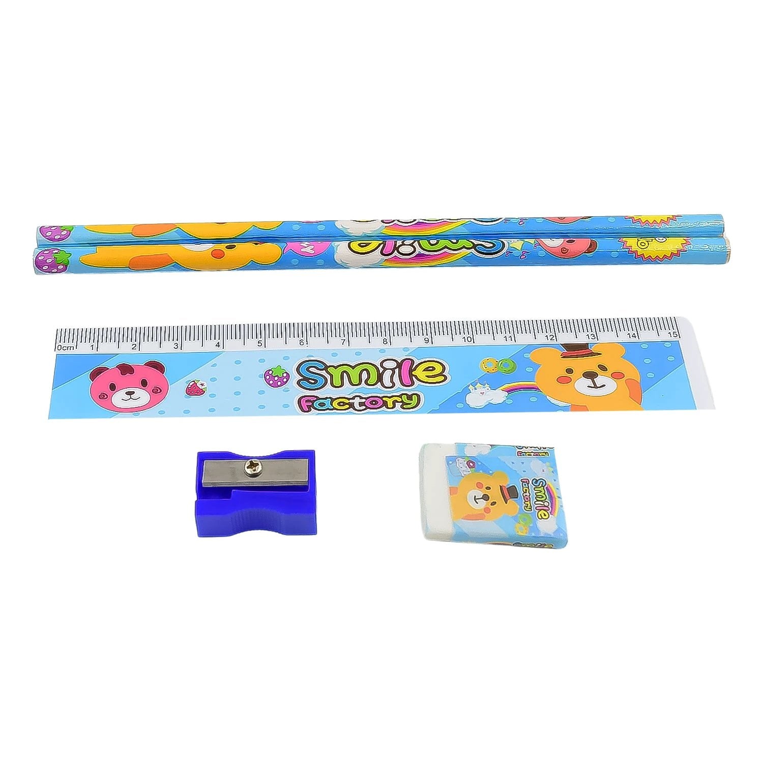 4580  Cartoon Wooden Pencil Set For Kids Boys Return Gifts Birthday Party Space Stationary Set Pencil Eraser Sharpener Combo Kit For Kids Boys - 69KART
