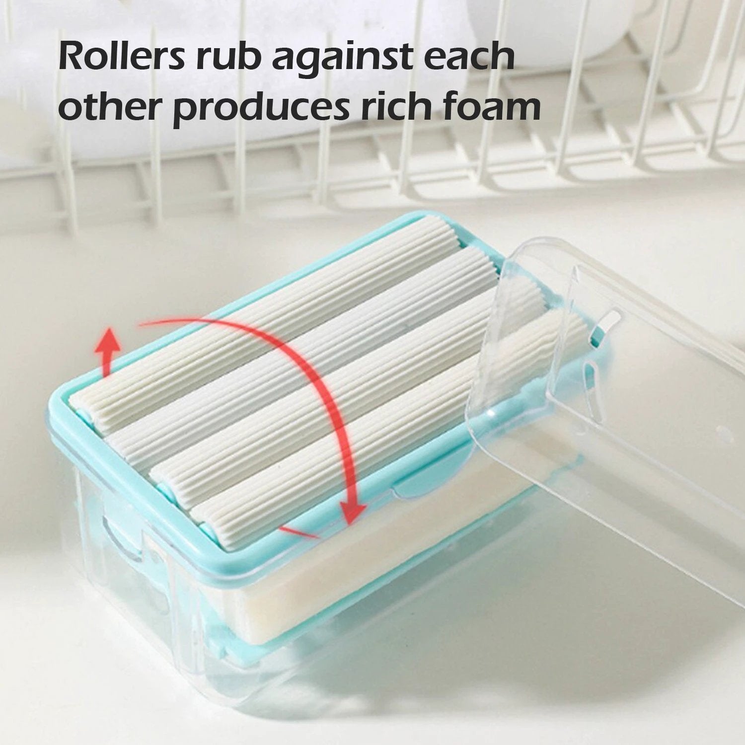 6296 2-in-1 Portable Soap Dish  Soap Dispenser With Roller And Drain Holes Multifunctional Soap Holder Foaming Soap Bar Box For Home Kitchen Bathroom - 69KART