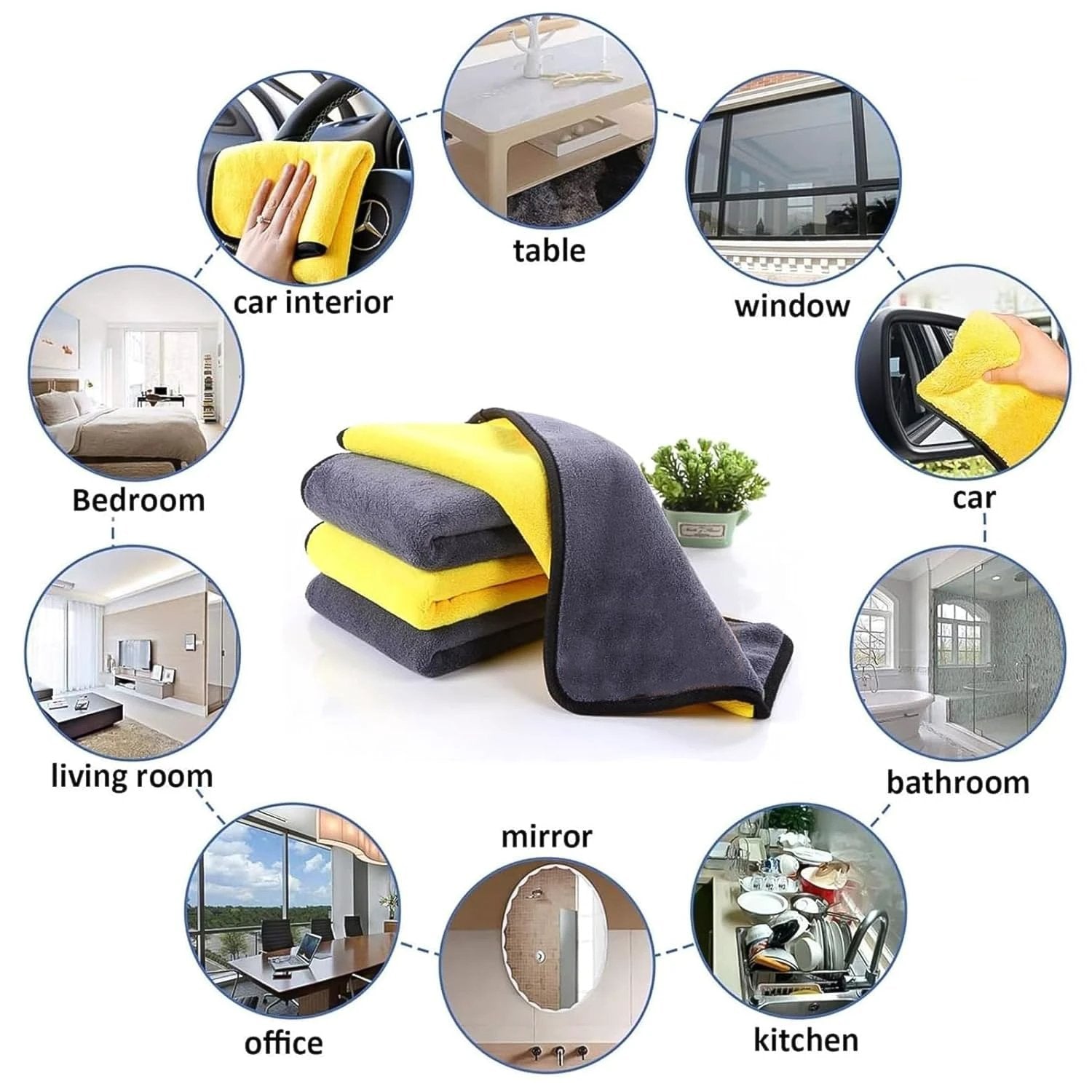 Premium Microfiber Cleaning Cloth Towel (40x30 Cm 1 Pc) by Wukusy