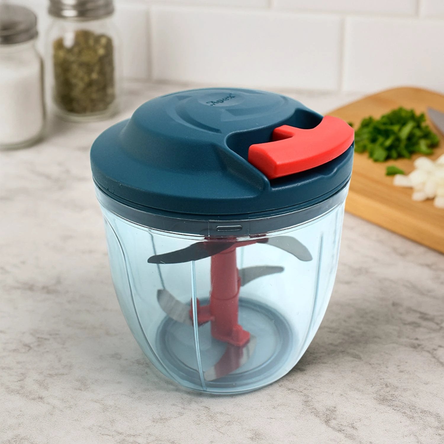 Apex Speed-x Hand-powered Vegetable Chopper (1000 Ml) by Wukusy
