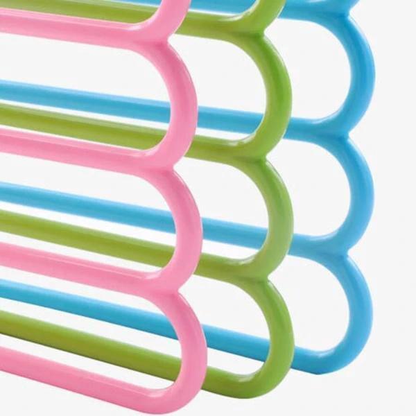 587 5 In 1 Multipurpose Plastic Hanger Assorted (5-layer) by Wukusy