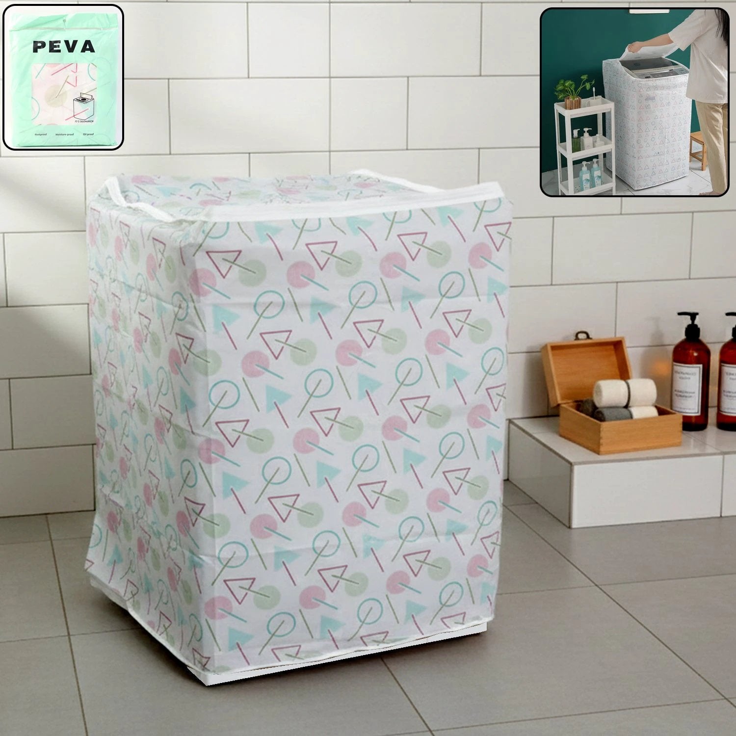 Peva Waterproof Washing Machine Dust Cover (565486 Cm 1 Pc) - 69kart