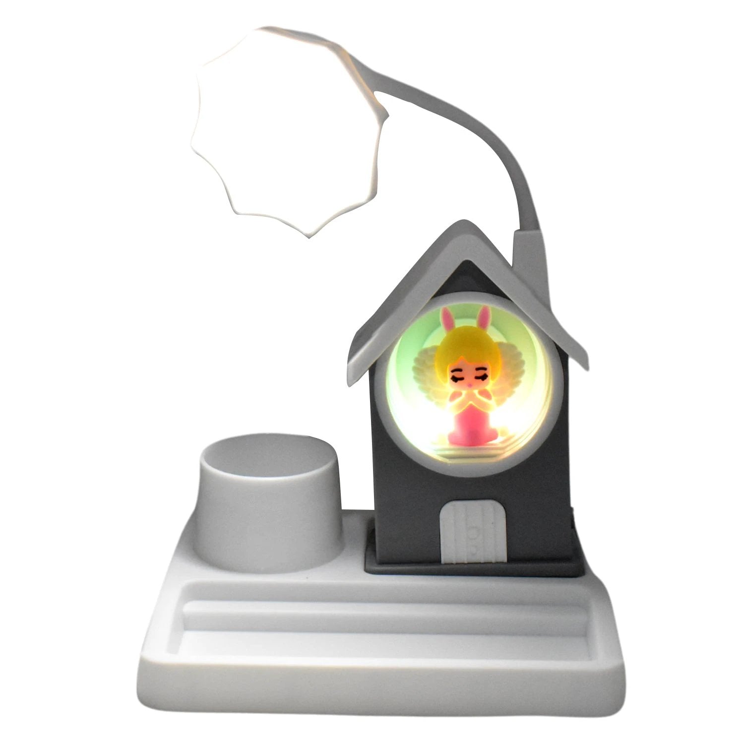 Cute Lovely Cartoon  Home Design With Plastic Base Led Desk Light Multi Color Changes (1 Pc) - 69kart