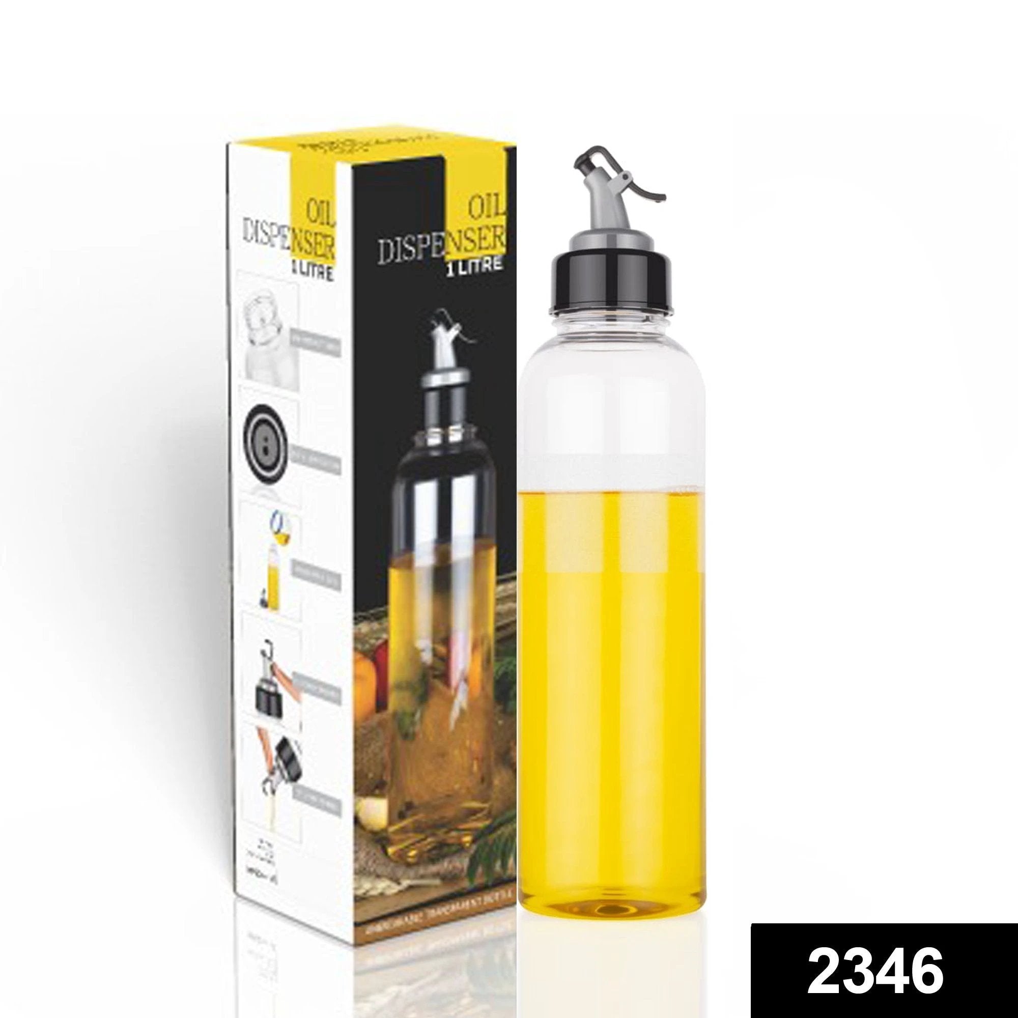 2346 Oil Dispenser Transparent Plastic Oil Bottle   1 Liter - 69kart