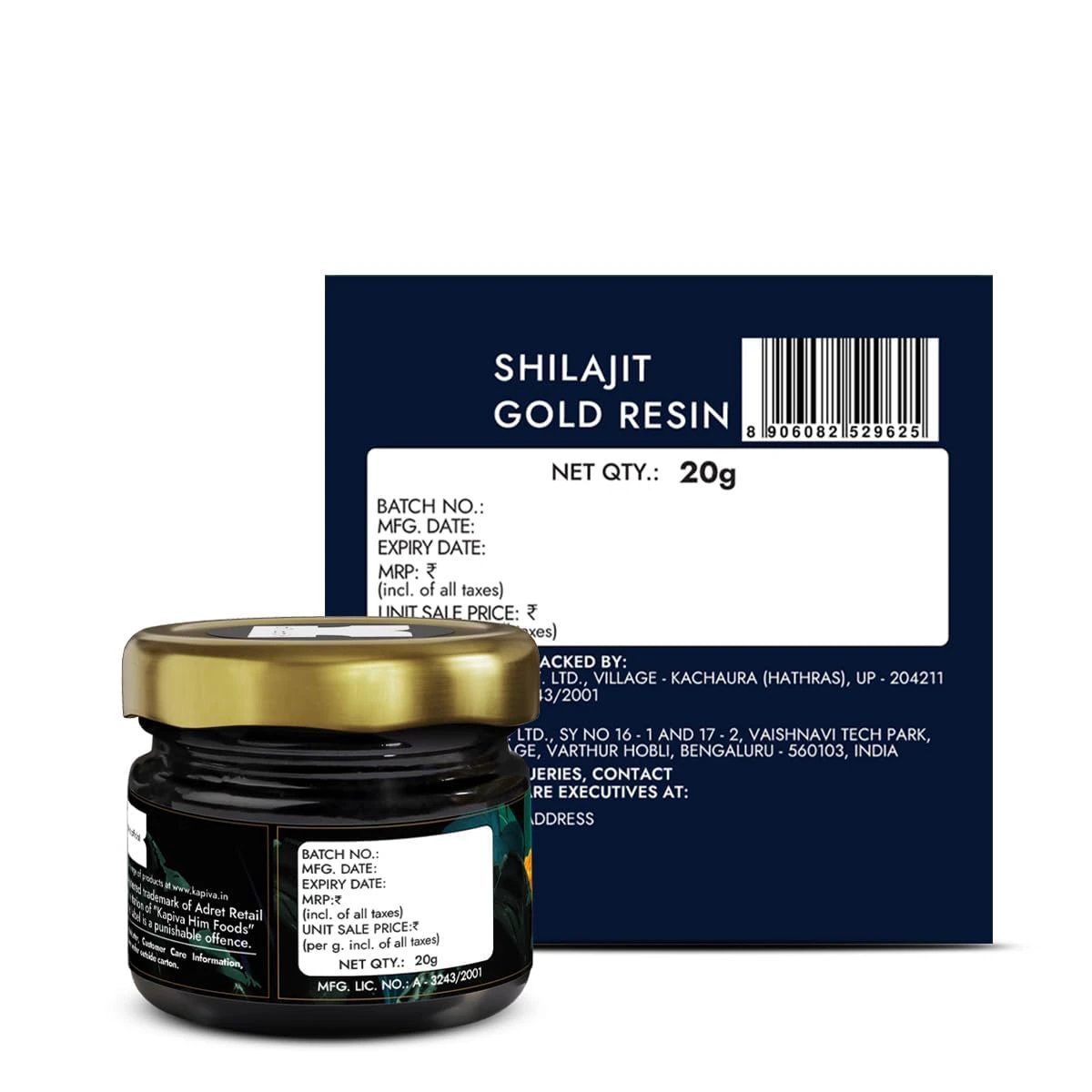 Kapiva Shilajit Gold Resin - 20g with 24K Gold by 69KART